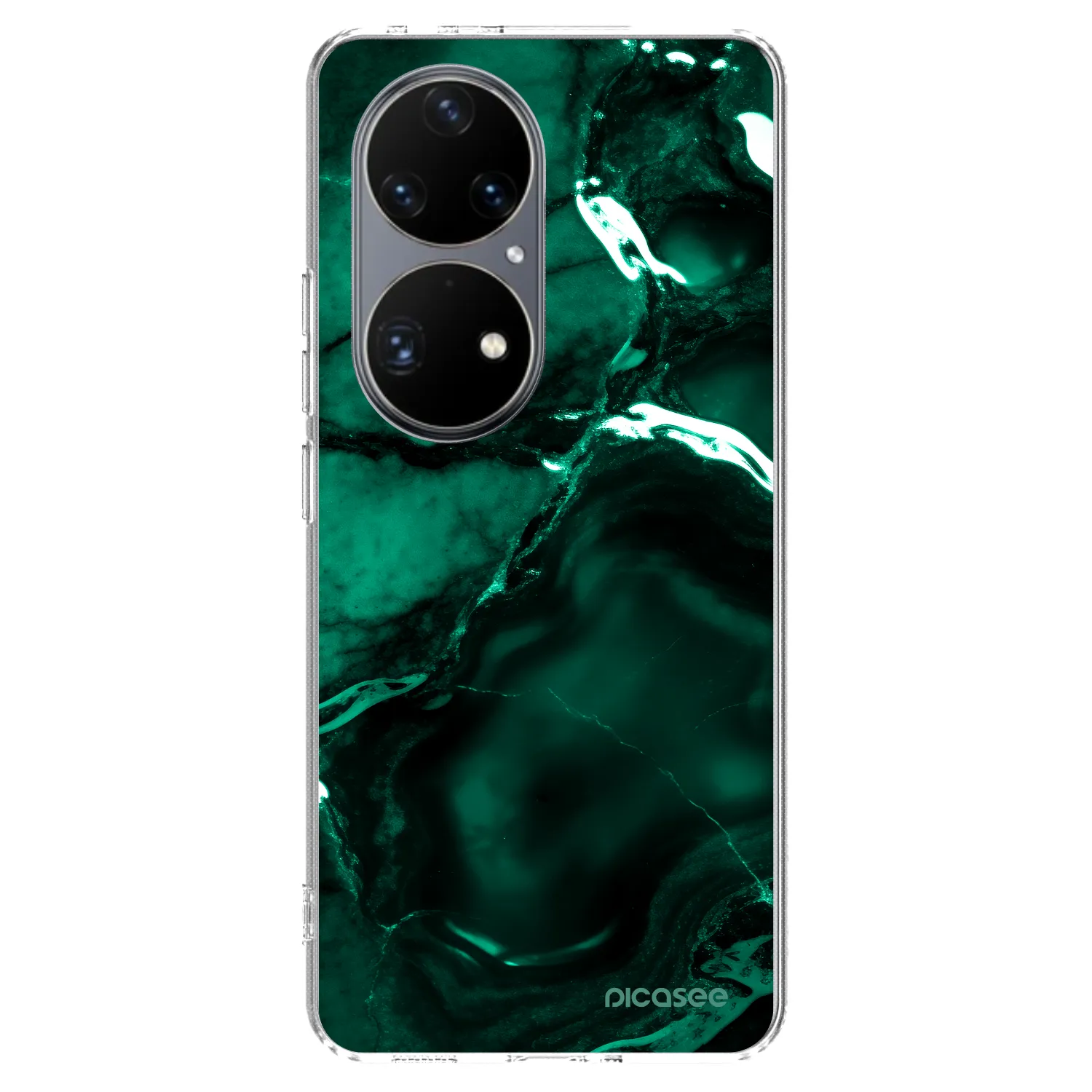 Picasee silikónový prehľadný obal pre Huawei P50 - Dark emerald