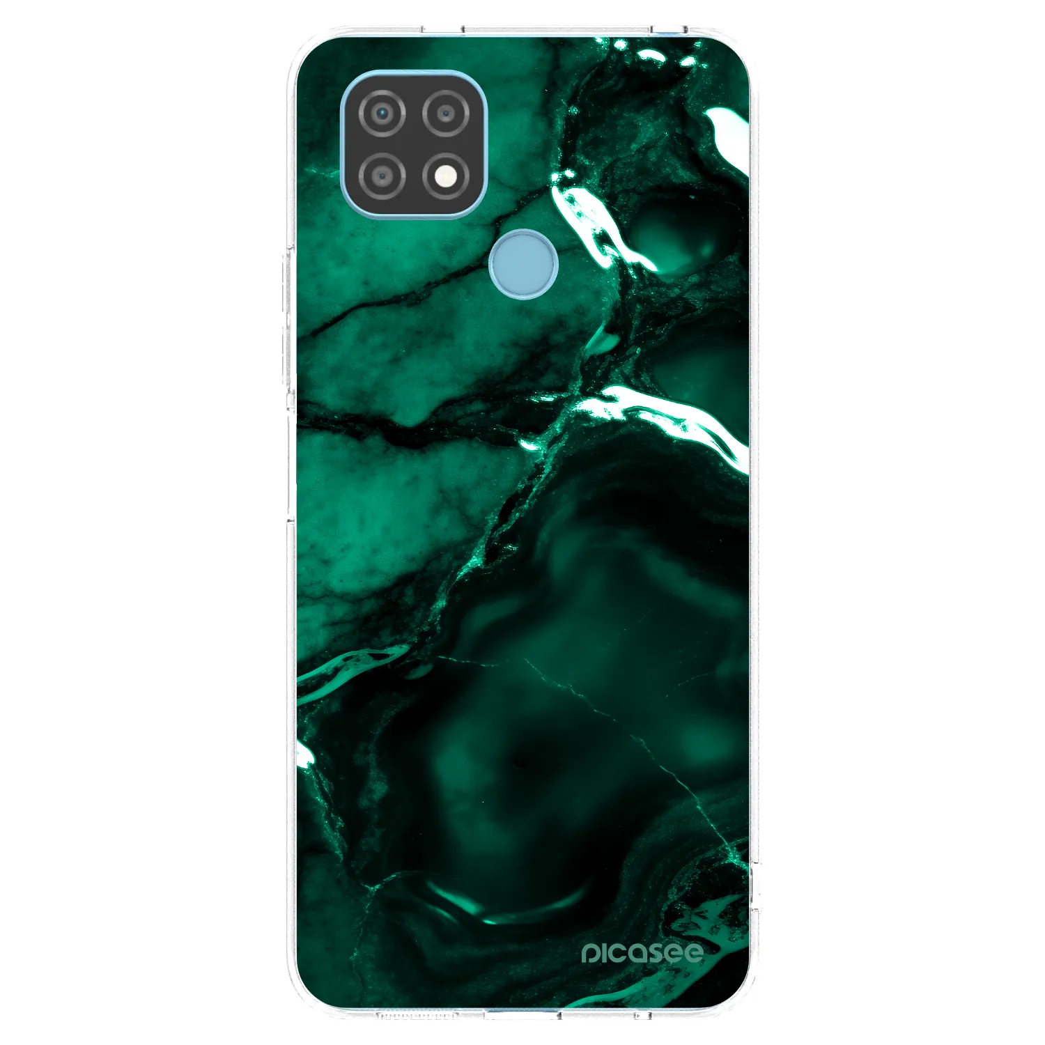 Picasee silikónový prehľadný obal pre Realme C21 - Dark emerald