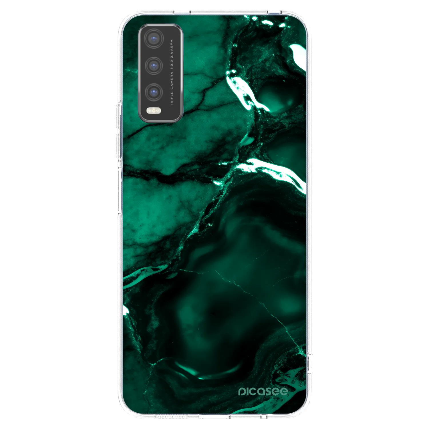 Picasee silikónový prehľadný obal pre Vivo Y20s - Dark emerald