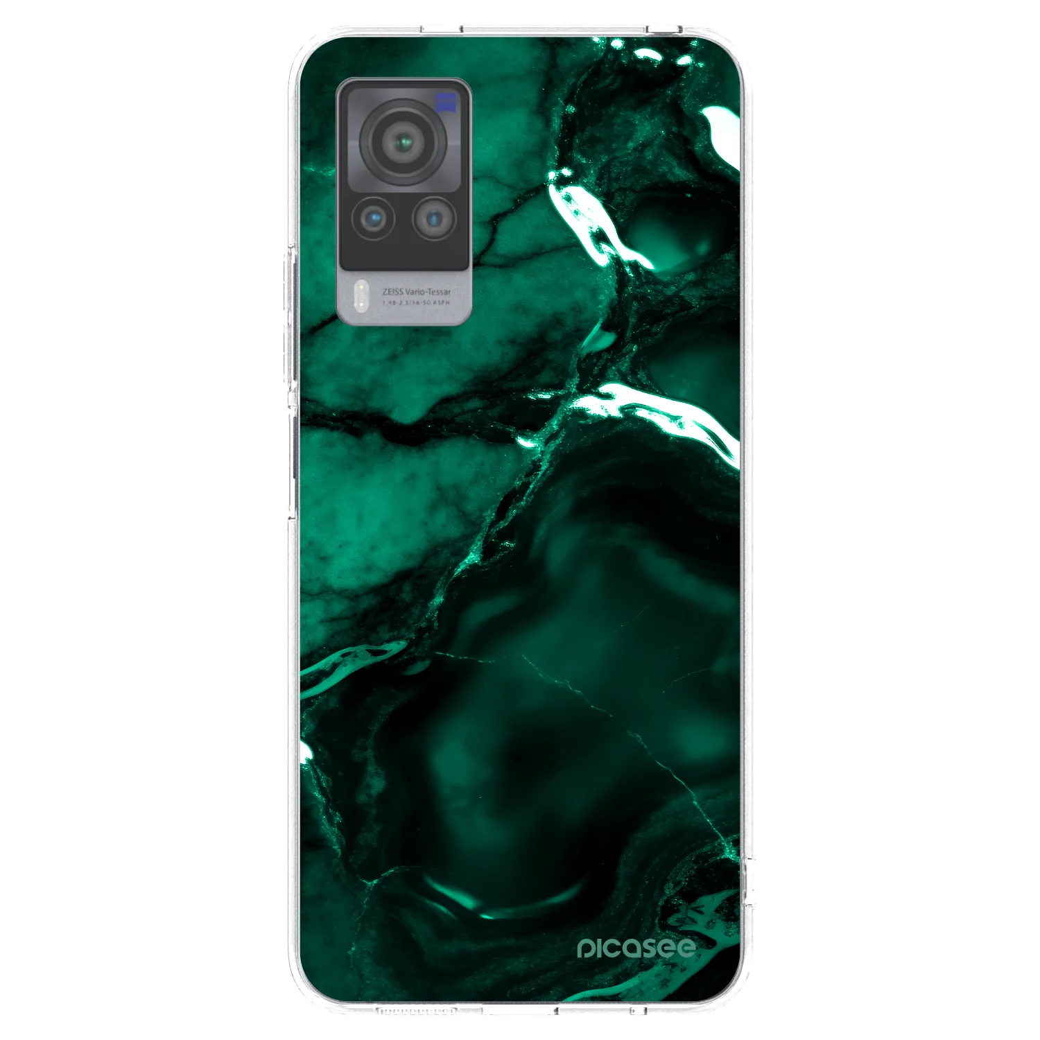 Picasee silikónový prehľadný obal pre Vivo X60 Pro 5G - Dark emerald