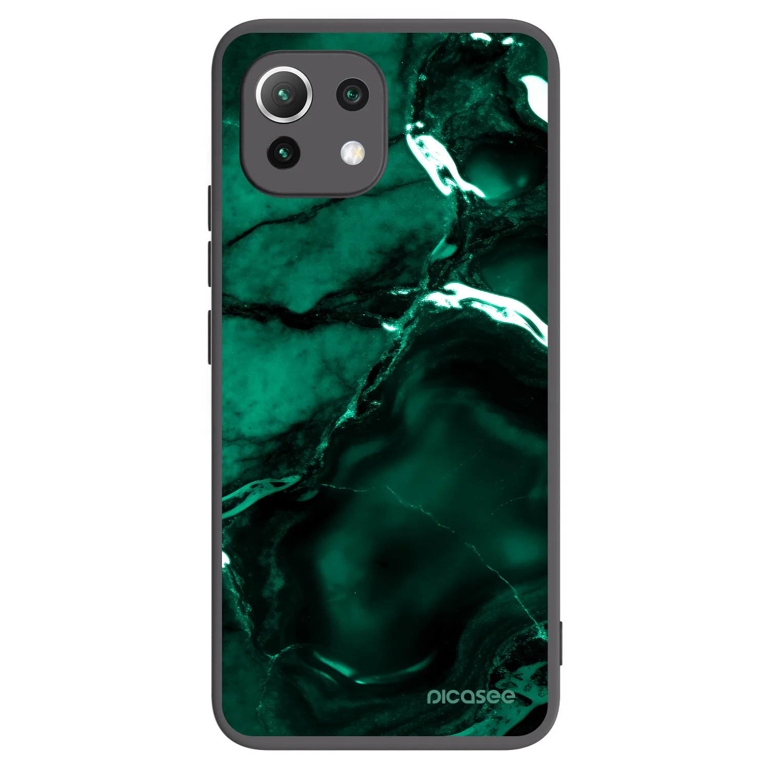 Picasee silikónový čierny obal pre Xiaomi 11 Lite 5G NE - Dark emerald