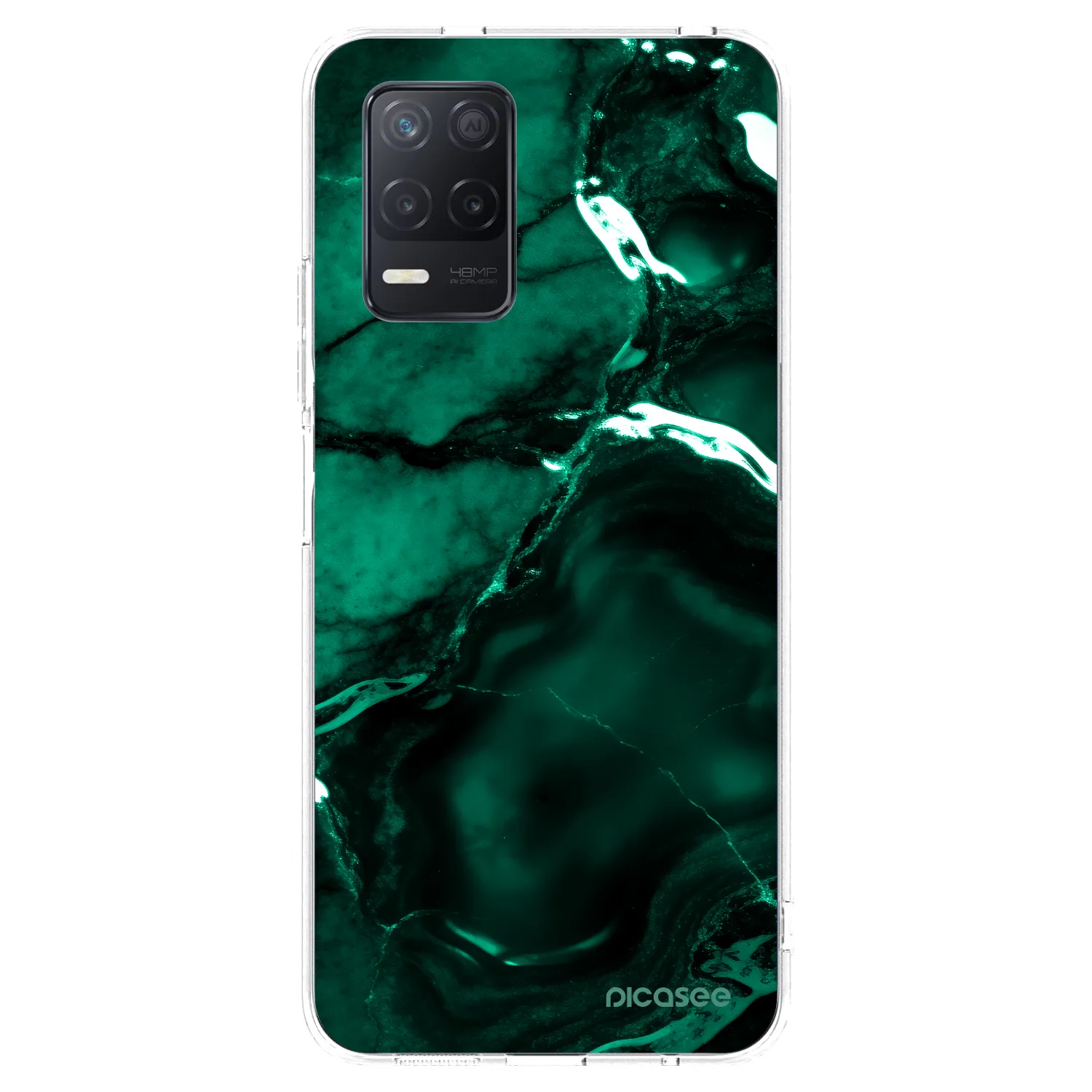 Picasee silikónový prehľadný obal pre Realme 8 5G - Dark emerald