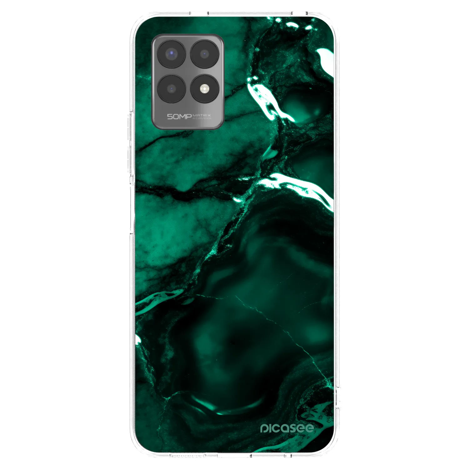 Picasee silikónový prehľadný obal pre Realme 8i - Dark emerald