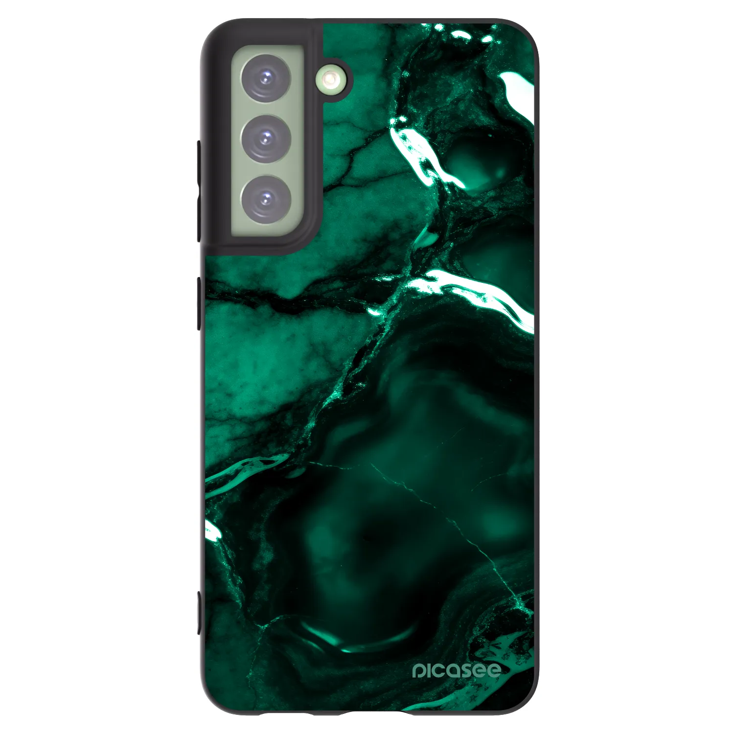 Picasee silikónový čierny obal pre Samsung Galaxy S21 FE 5G - Dark emerald