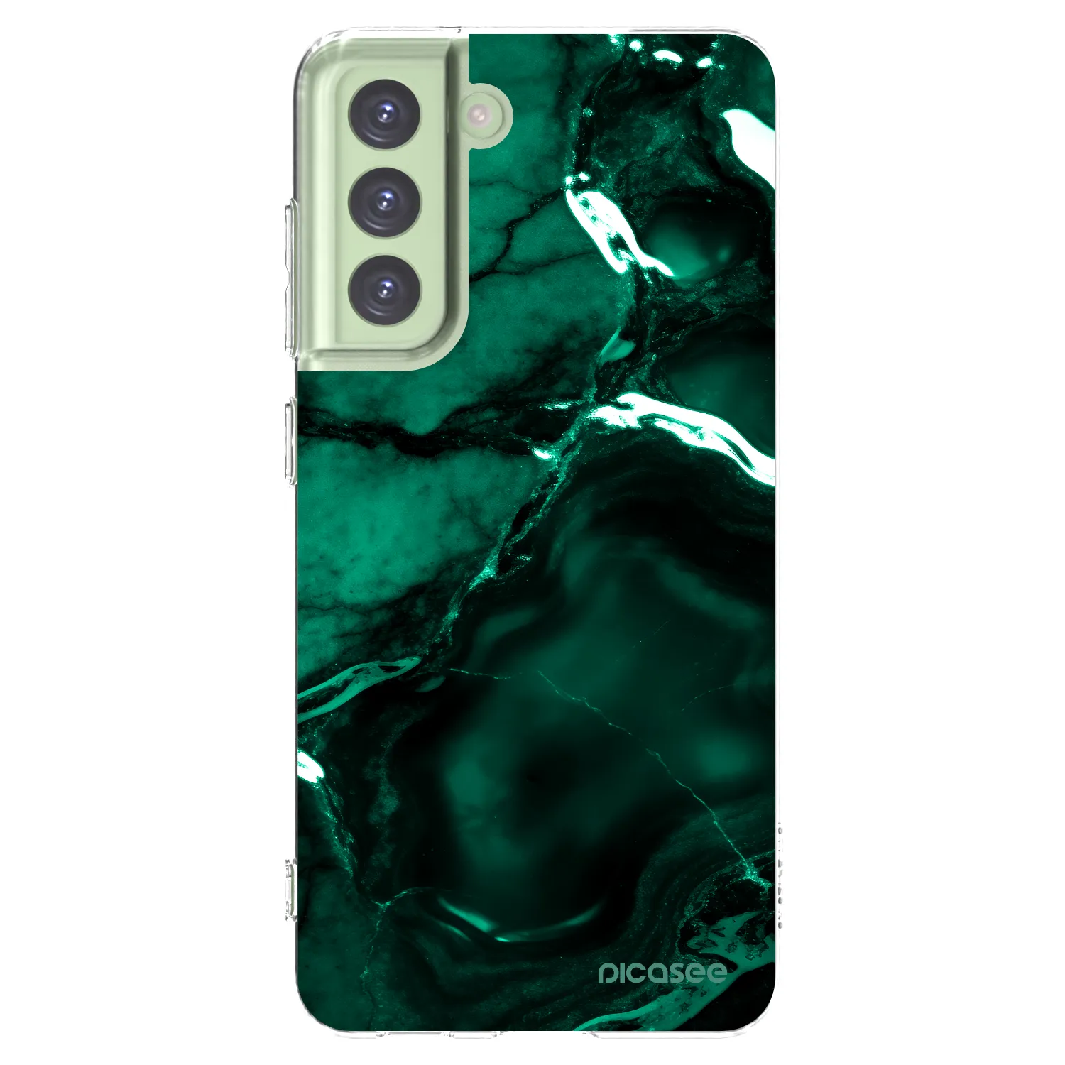 Picasee silikónový prehľadný obal pre Samsung Galaxy S21 FE 5G - Dark emerald
