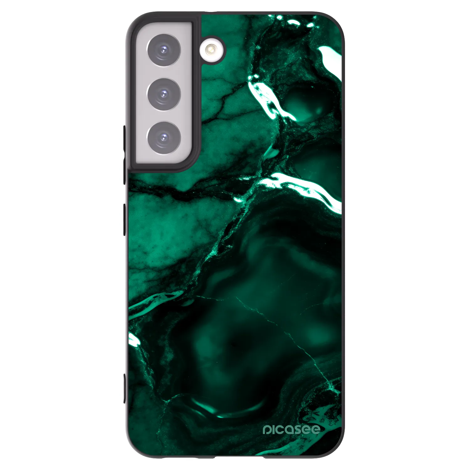 Picasee silikónový čierny obal pre Samsung Galaxy S22 5G - Dark emerald
