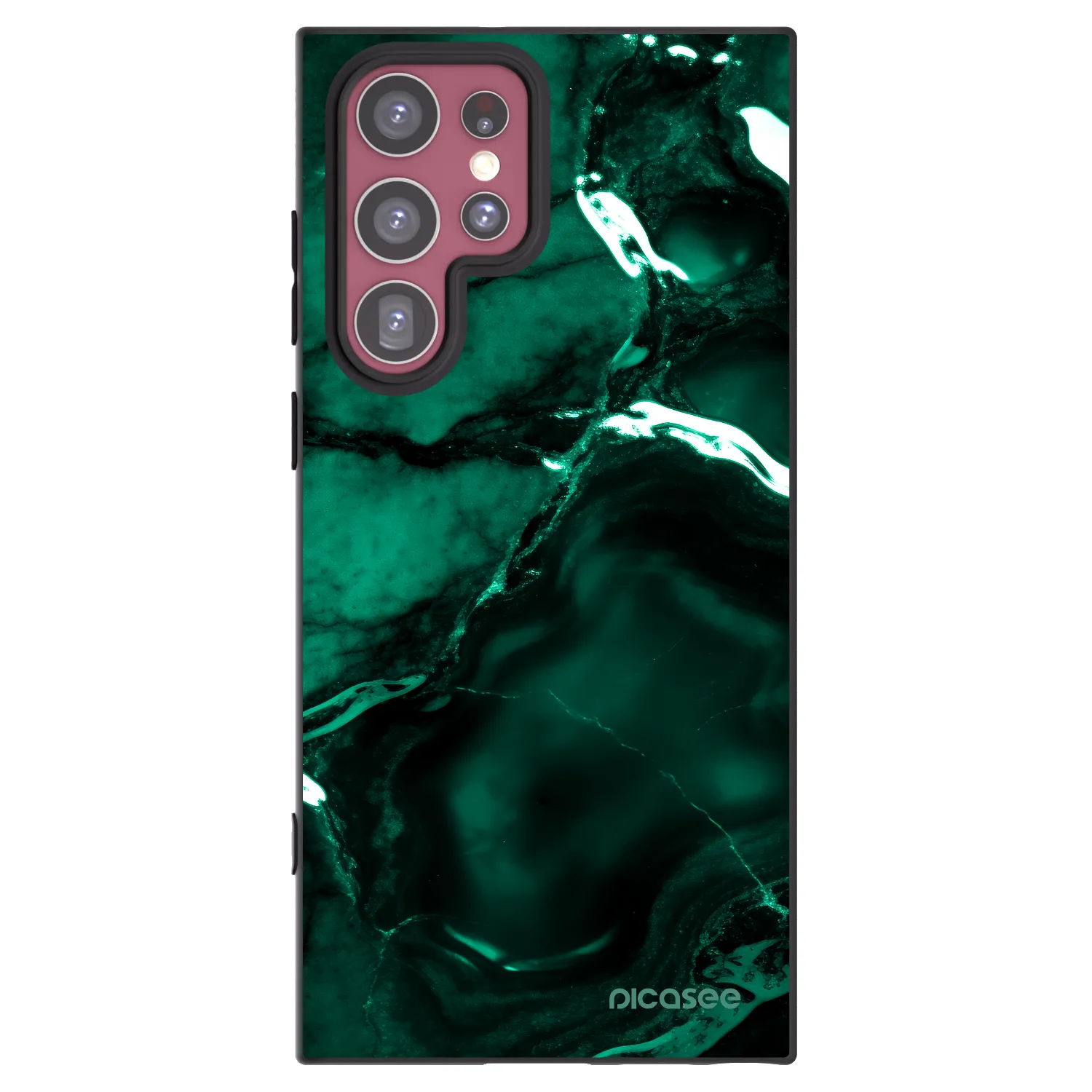 Picasee silikónový čierny obal pre Samsung Galaxy S22 Ultra 5G - Dark emerald