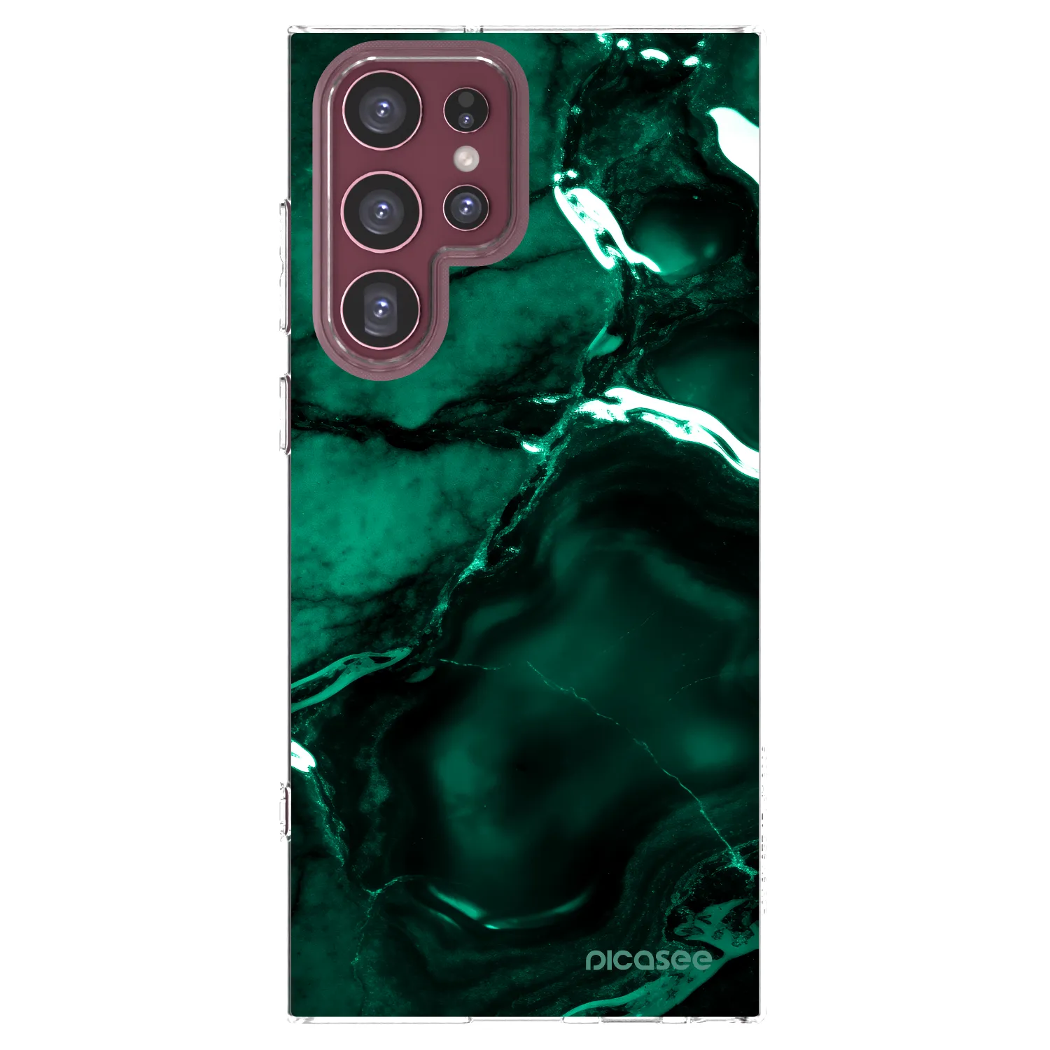Picasee silikónový prehľadný obal pre Samsung Galaxy S22 Ultra 5G - Dark emerald