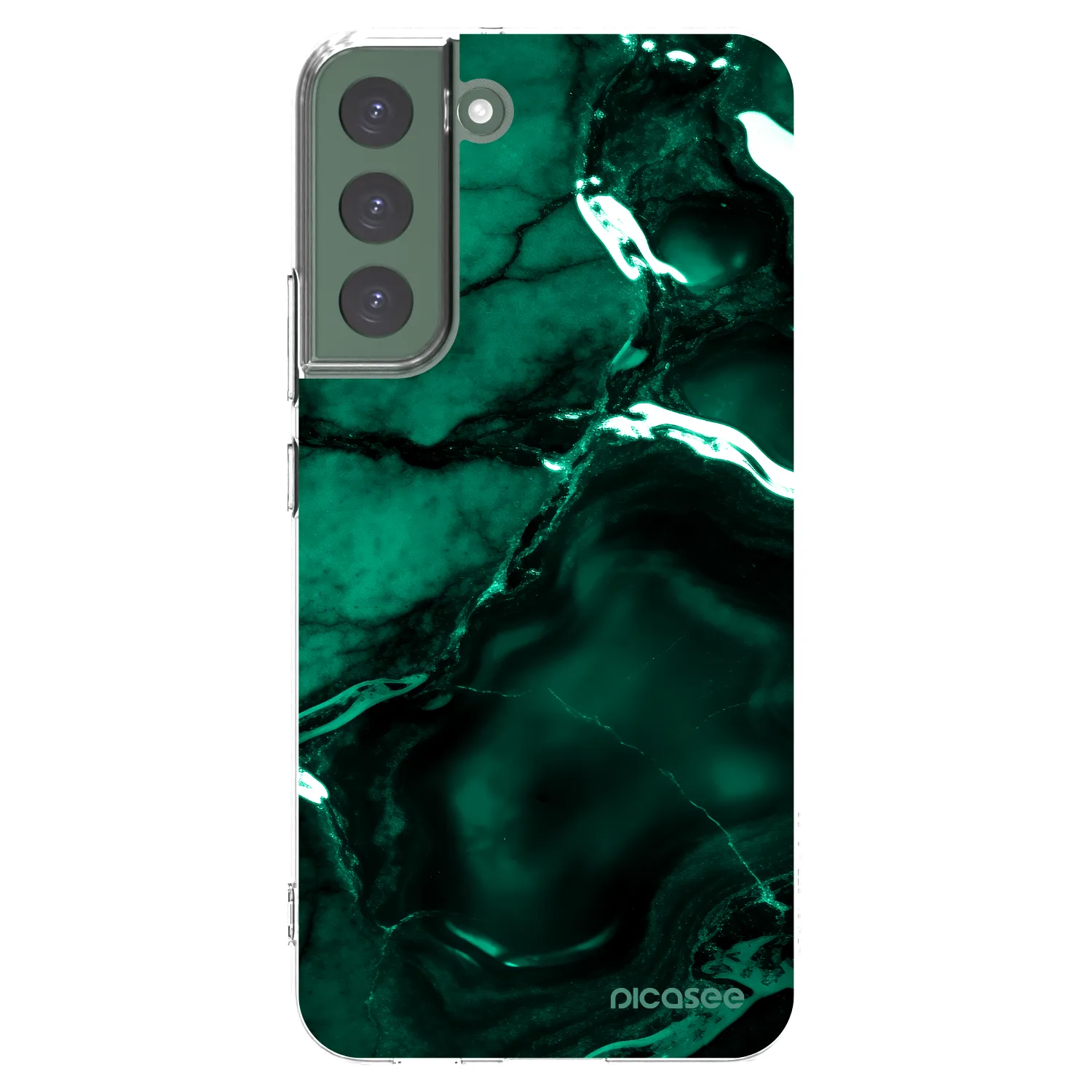 Picasee silikónový prehľadný obal pre Samsung Galaxy S22+ 5G - Dark emerald