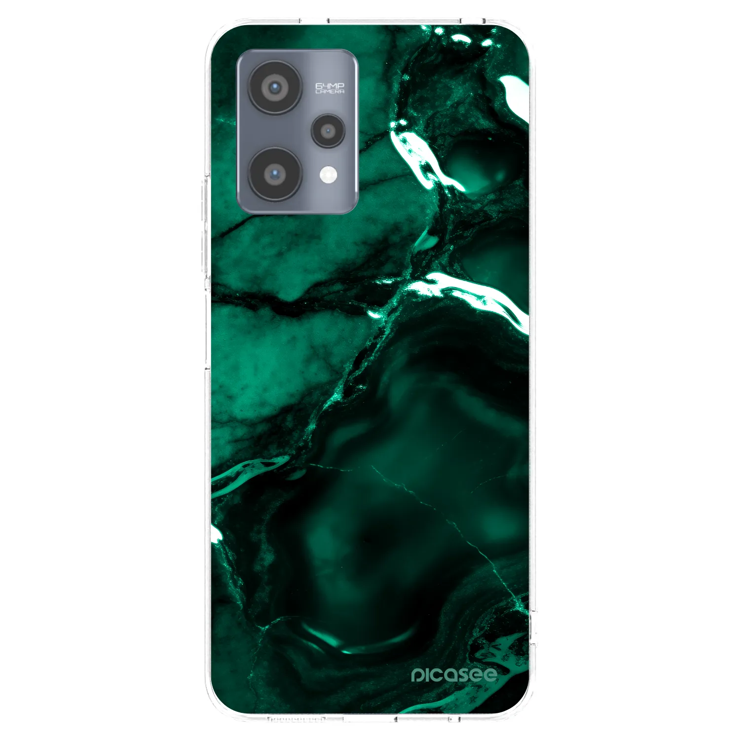 Picasee silikónový prehľadný obal pre Realme 9 Pro 5G - Dark emerald