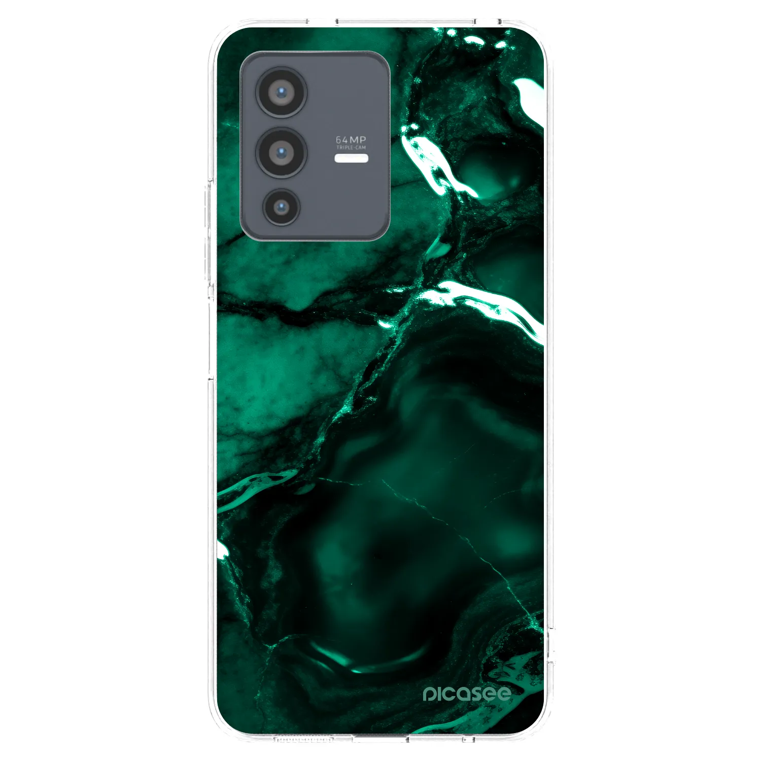 Picasee silikónový prehľadný obal pre Vivo V23 5G - Dark emerald