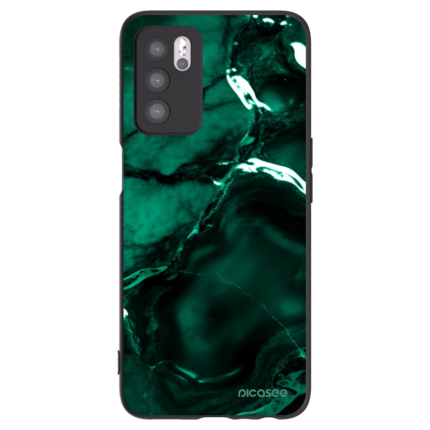 Picasee silikónový čierny obal pre OPPO A16s - Dark emerald