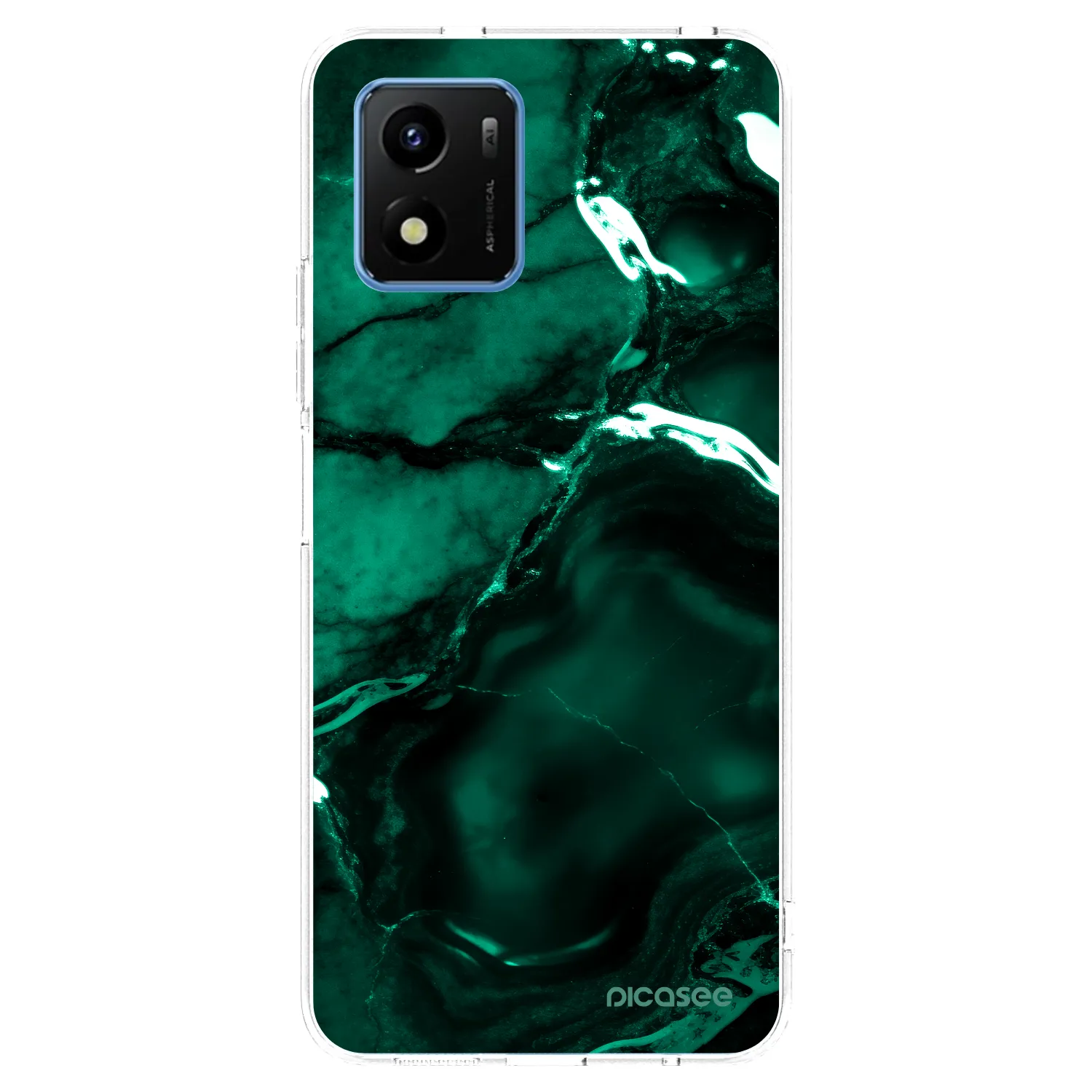 Picasee silikónový prehľadný obal pre Vivo Y01 - Dark emerald