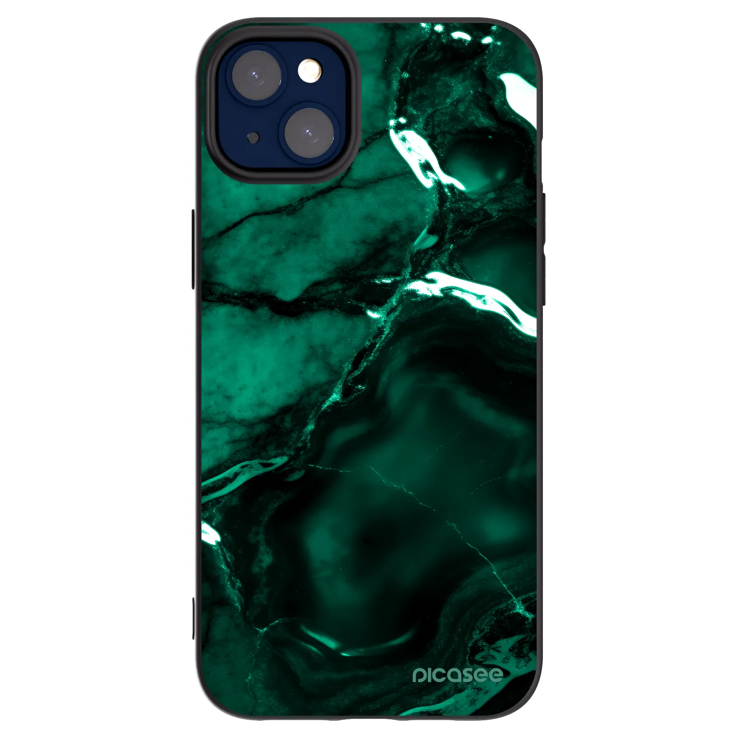Picasee silikónový čierny obal pre Apple iPhone 14 Plus - Dark emerald