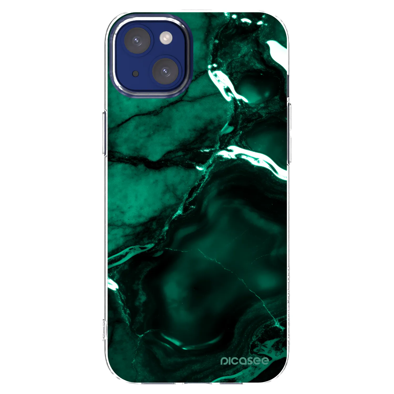 Picasee silikónový prehľadný obal pre Apple iPhone 14 Plus - Dark emerald
