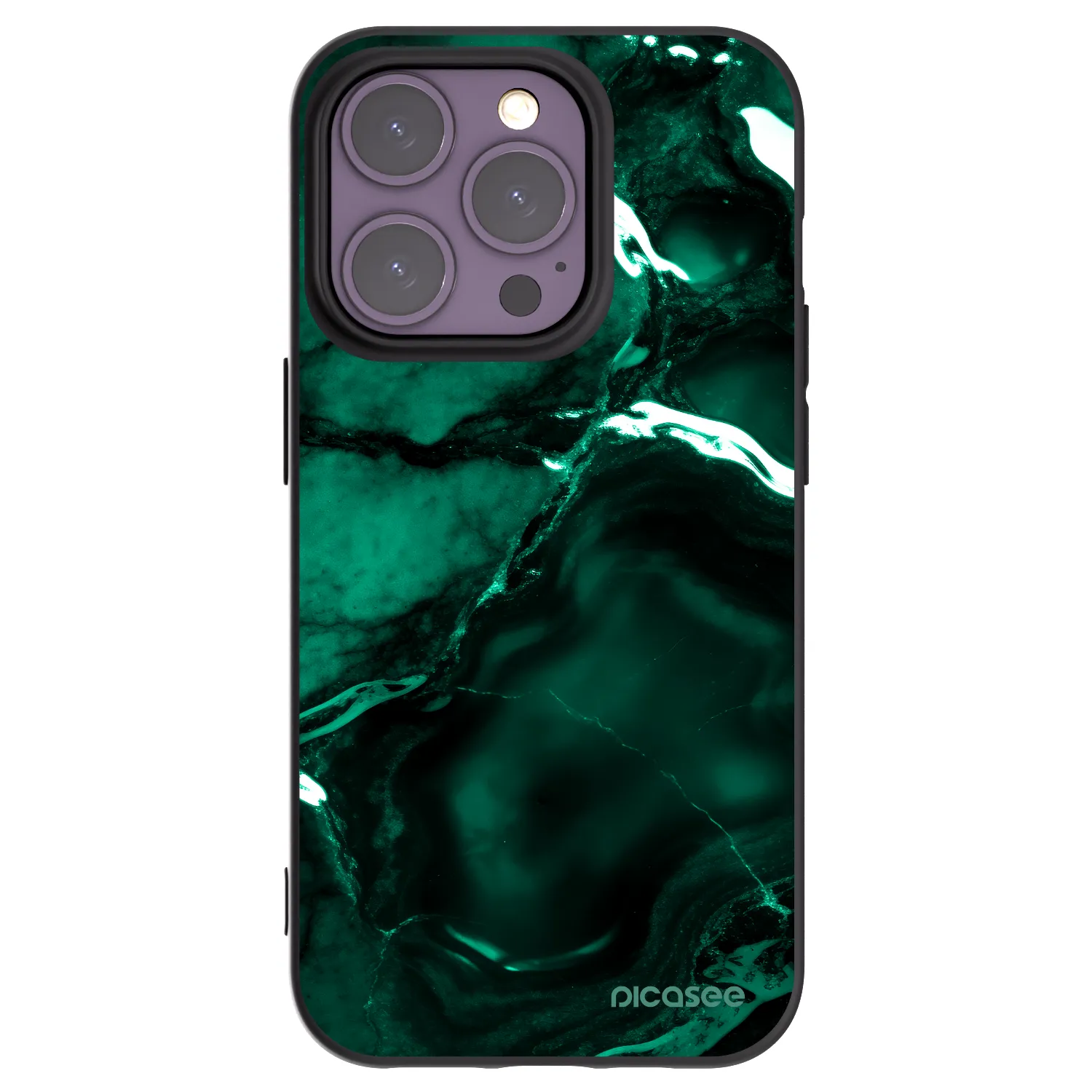 Picasee silikónový čierny obal pre Apple iPhone 14 Pro - Dark emerald