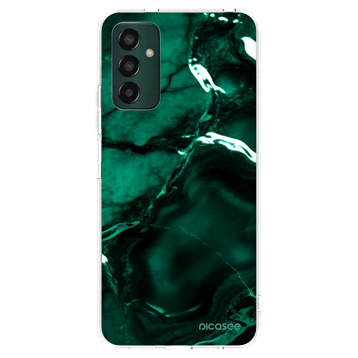 Picasee silikónový prehľadný obal pre Samsung Galaxy M13 M135F - Dark emerald