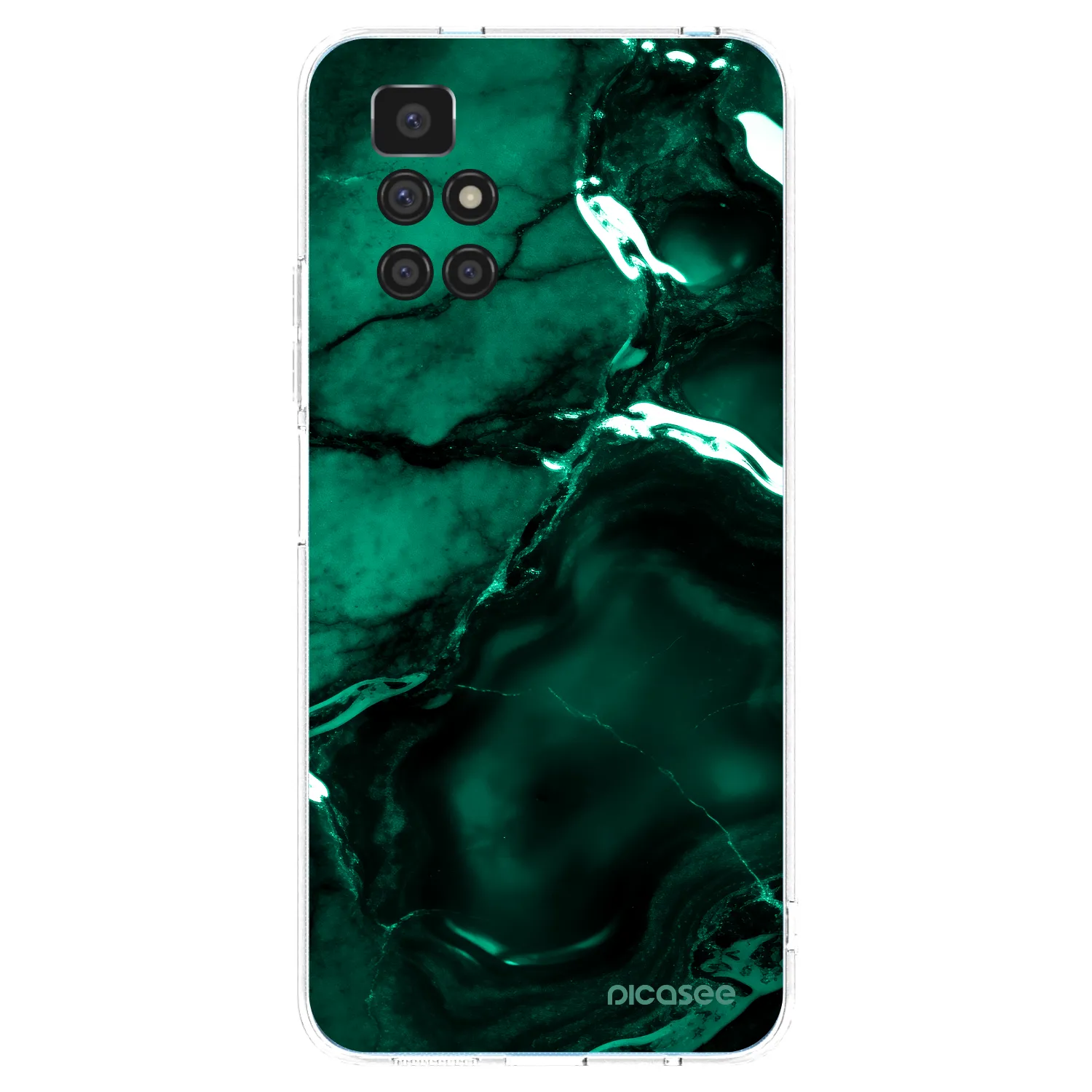 Picasee silikónový prehľadný obal pre Xiaomi Redmi 10 (2022) - Dark emerald