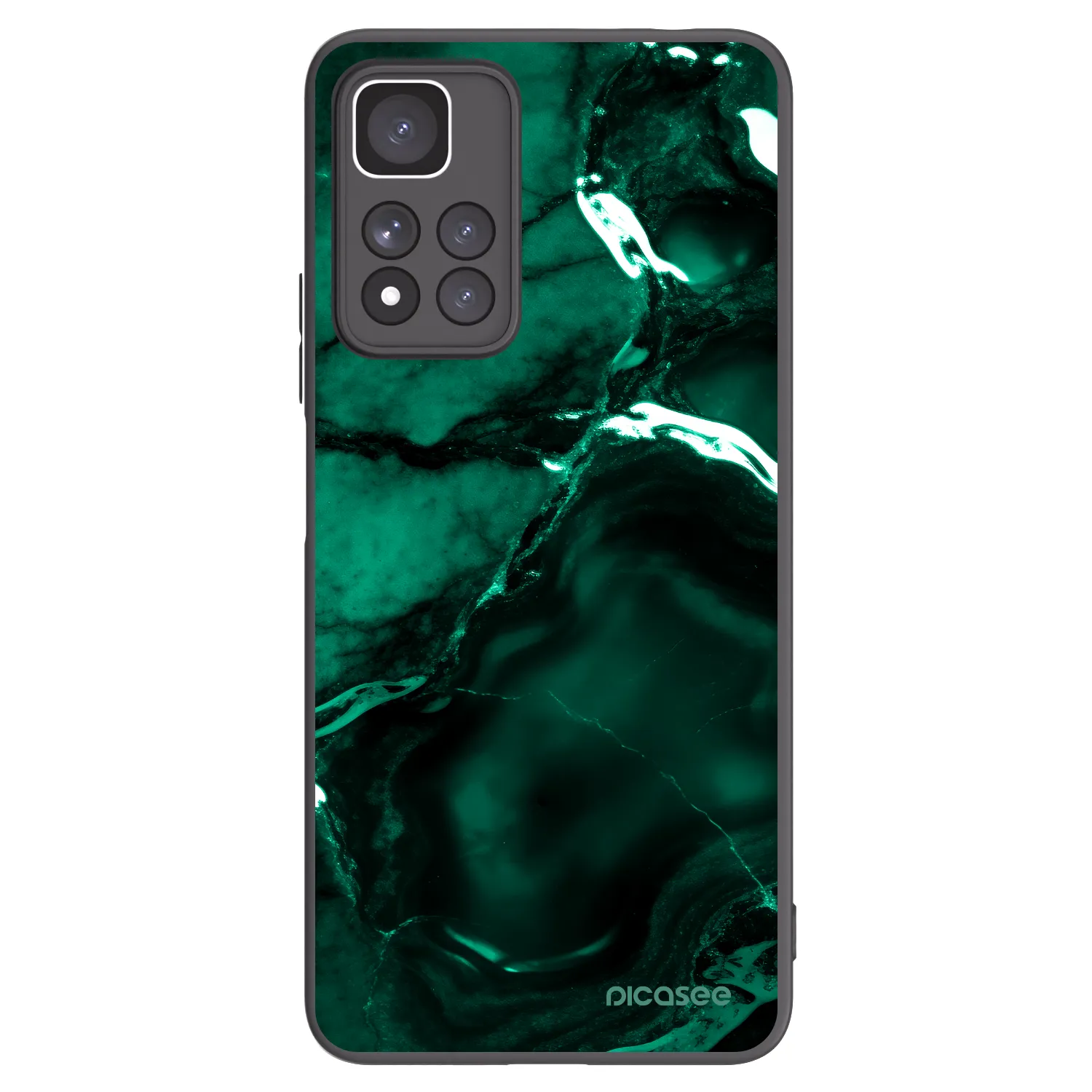 Picasee silikónový čierny obal pre Xiaomi Redmi Note 11 Pro+ 5G - Dark emerald