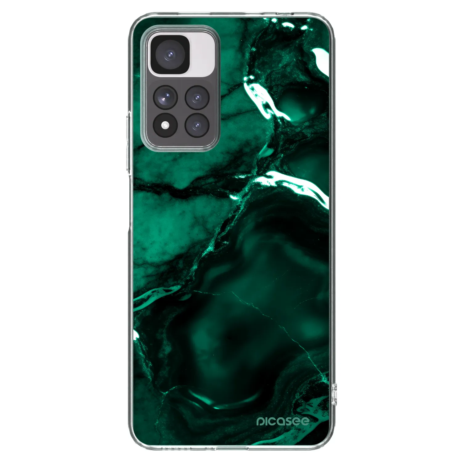 Picasee silikónový prehľadný obal pre Xiaomi Redmi Note 11 Pro+ 5G - Dark emerald