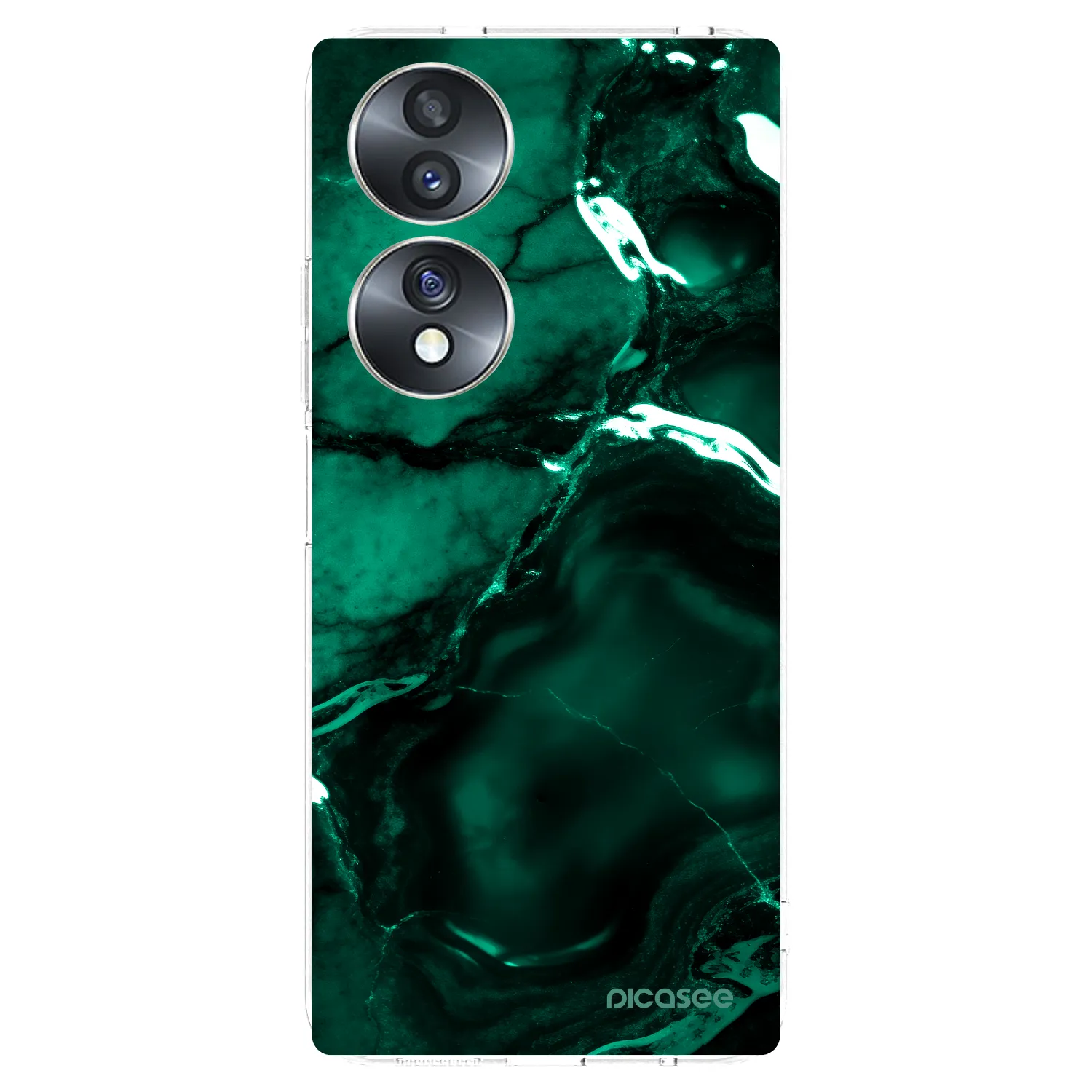 Picasee silikónový prehľadný obal pre Honor 70 - Dark emerald