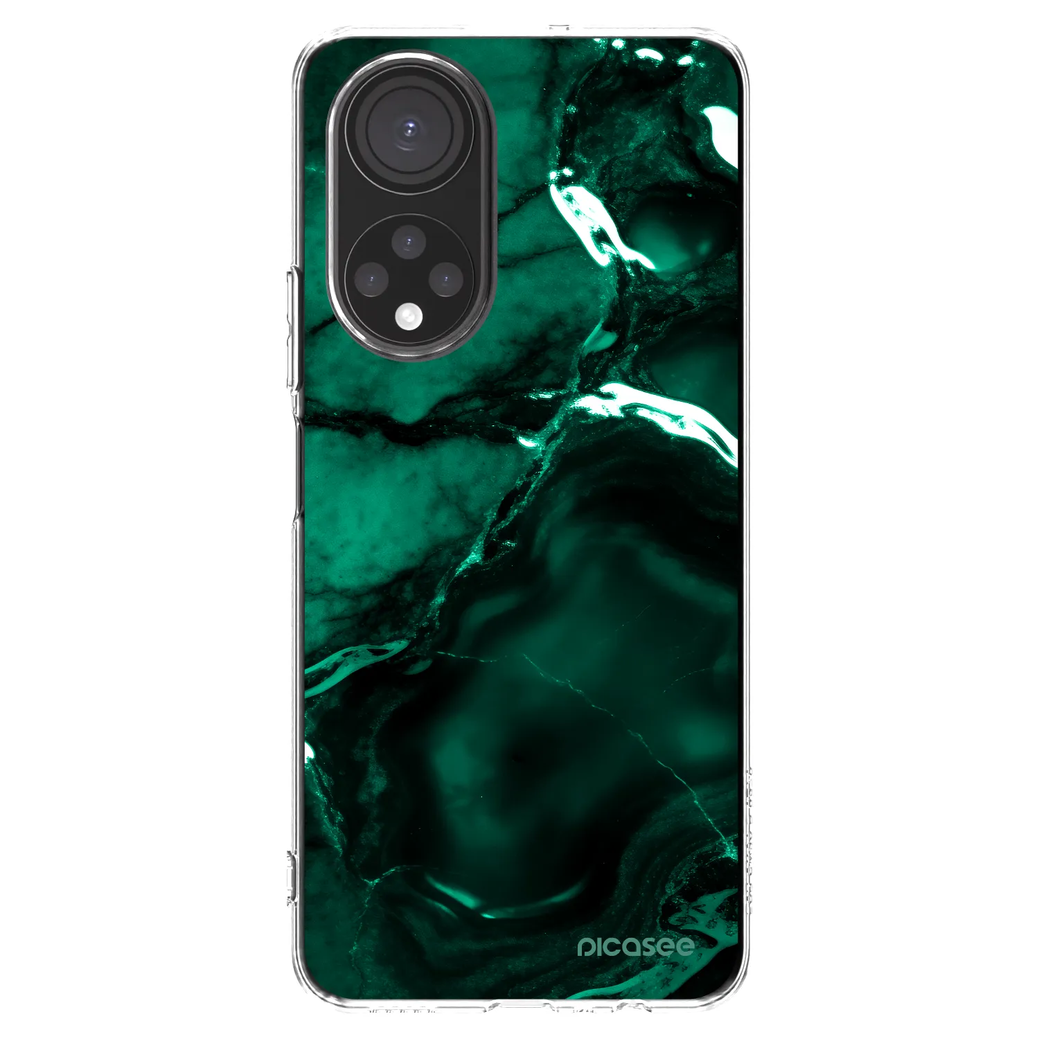 Picasee silikónový prehľadný obal pre Honor X7 - Dark emerald