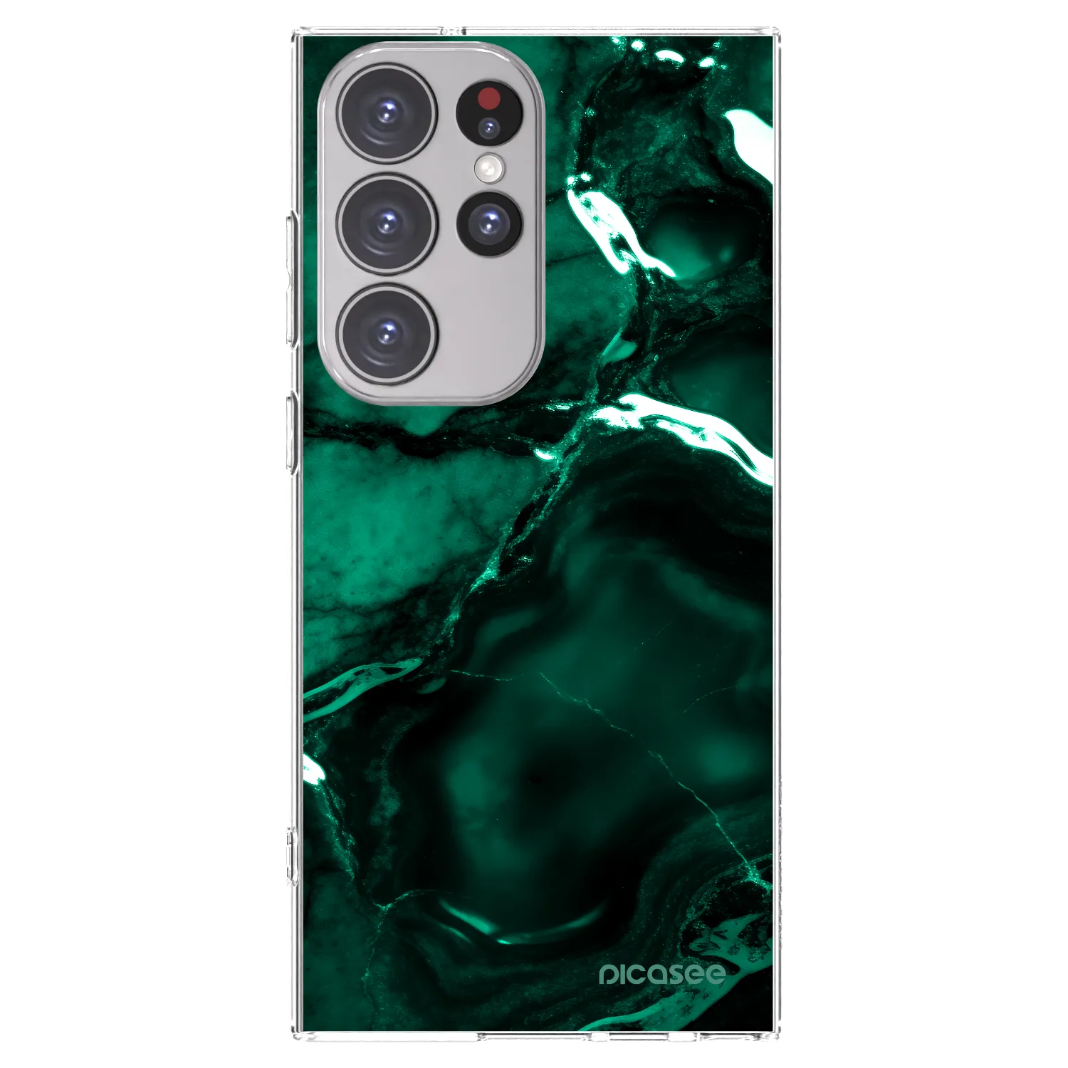 Picasee silikónový prehľadný obal pre Samsung Galaxy S23 Ultra 5G - Dark emerald