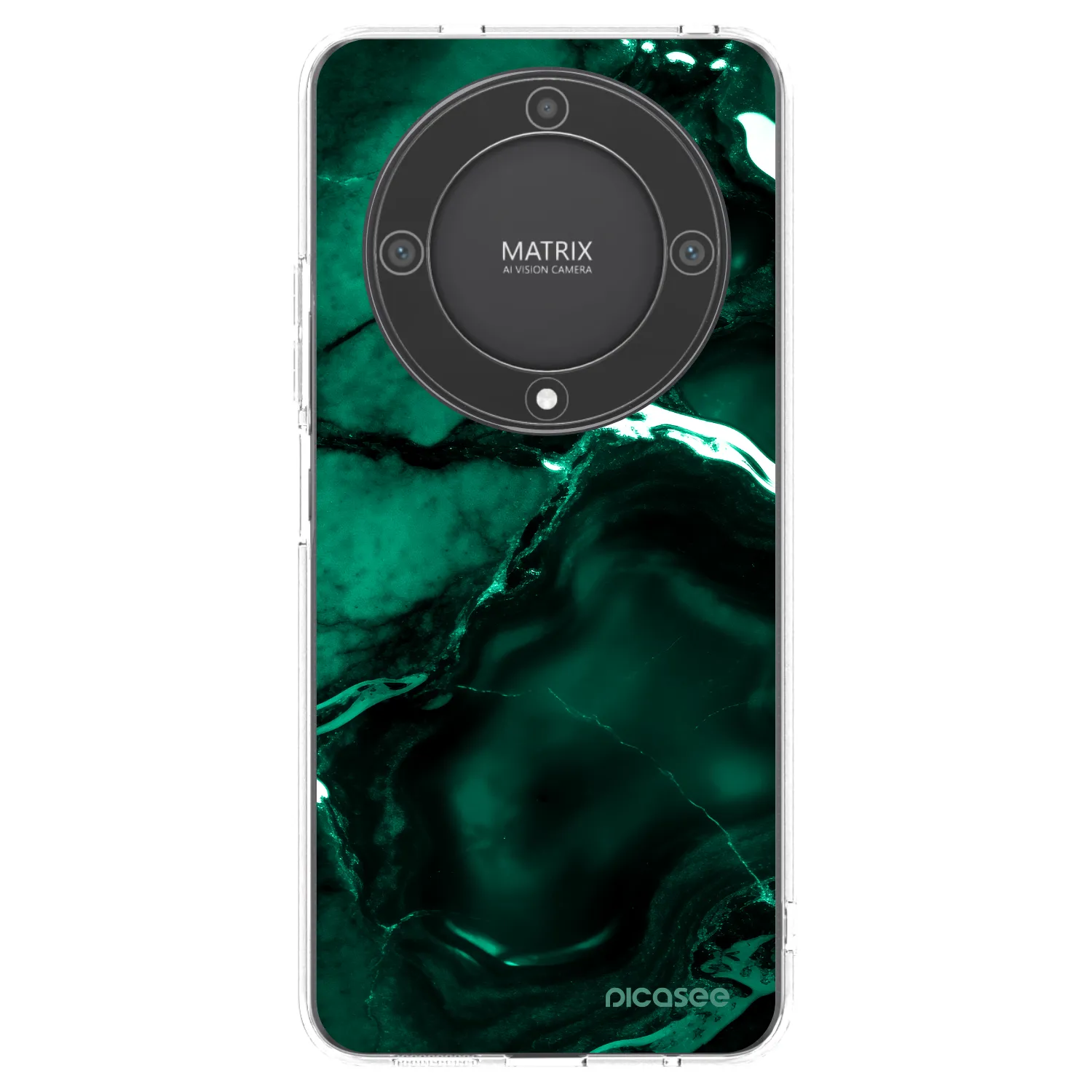 Picasee silikónový prehľadný obal pre Honor Magic5 Lite 5G - Dark emerald