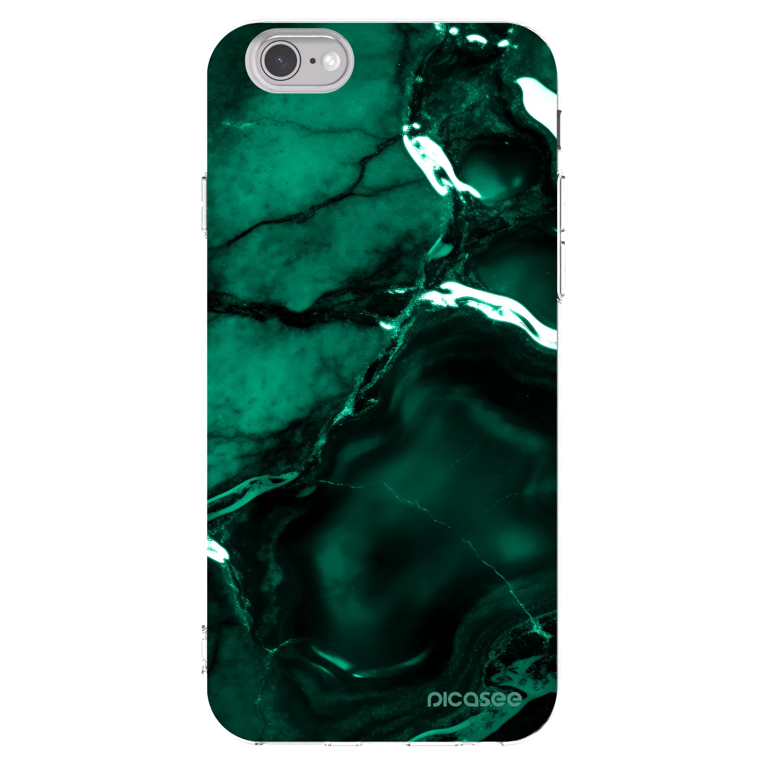 Picasee silikónový prehľadný obal pre Apple iPhone 6/6S - Dark emerald