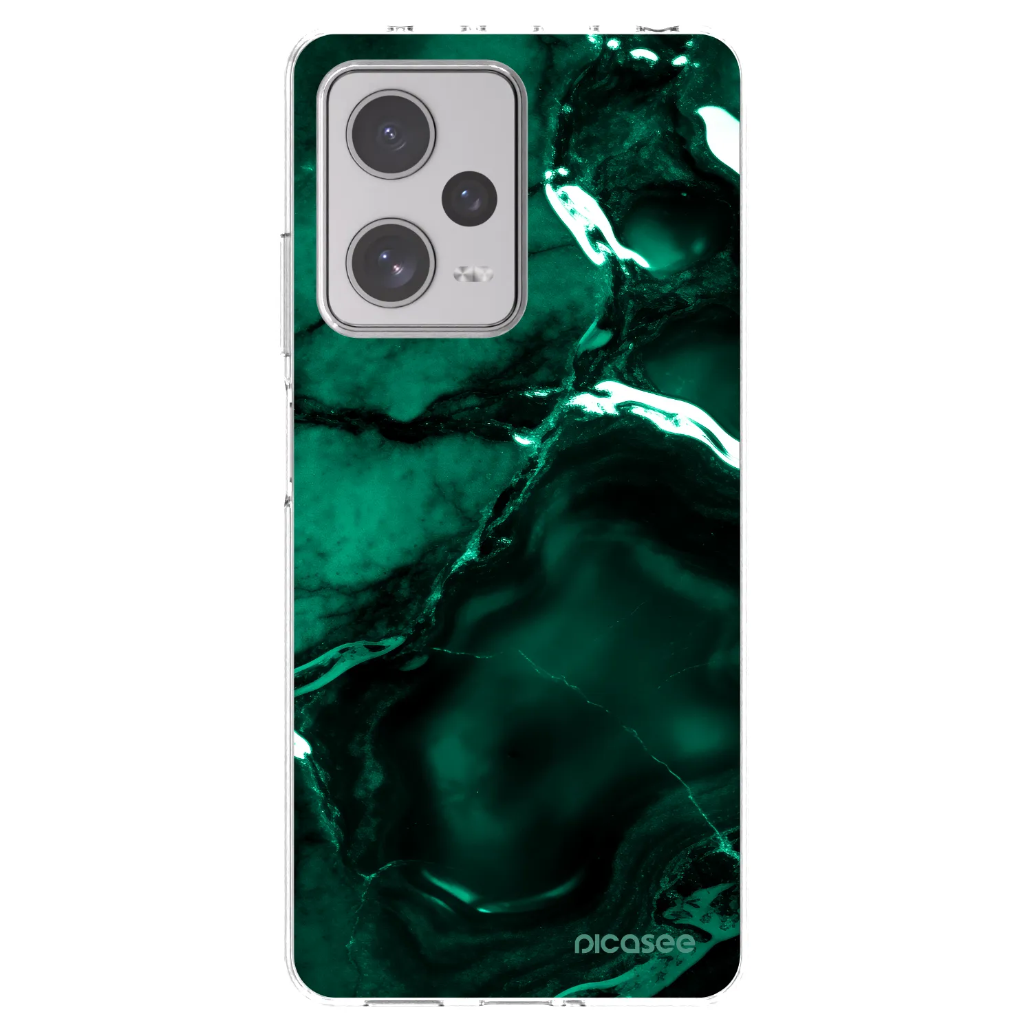 Picasee silikónový prehľadný obal pre Xiaomi Redmi Note 12 Pro+ 5G - Dark emerald