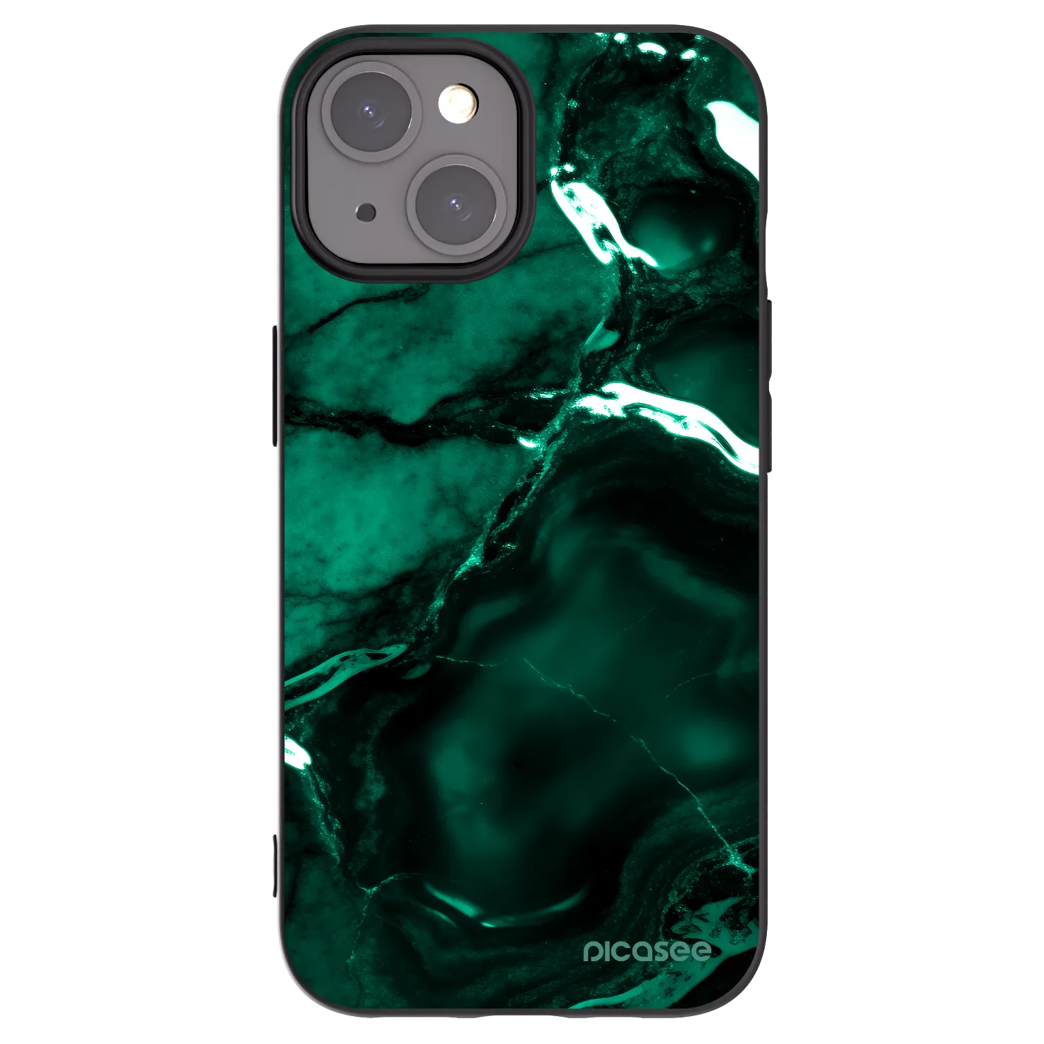 Picasee silikónový čierny obal pre Apple iPhone 15 - Dark emerald