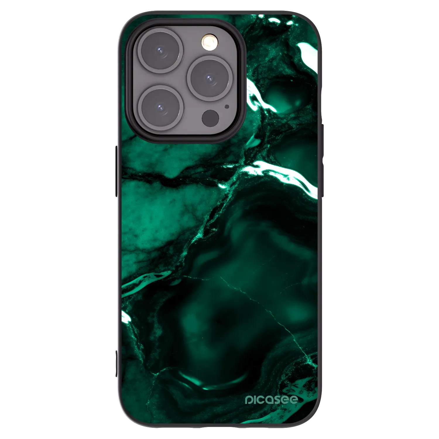 Picasee silikónový čierny obal pre Apple iPhone 15 Pro - Dark emerald
