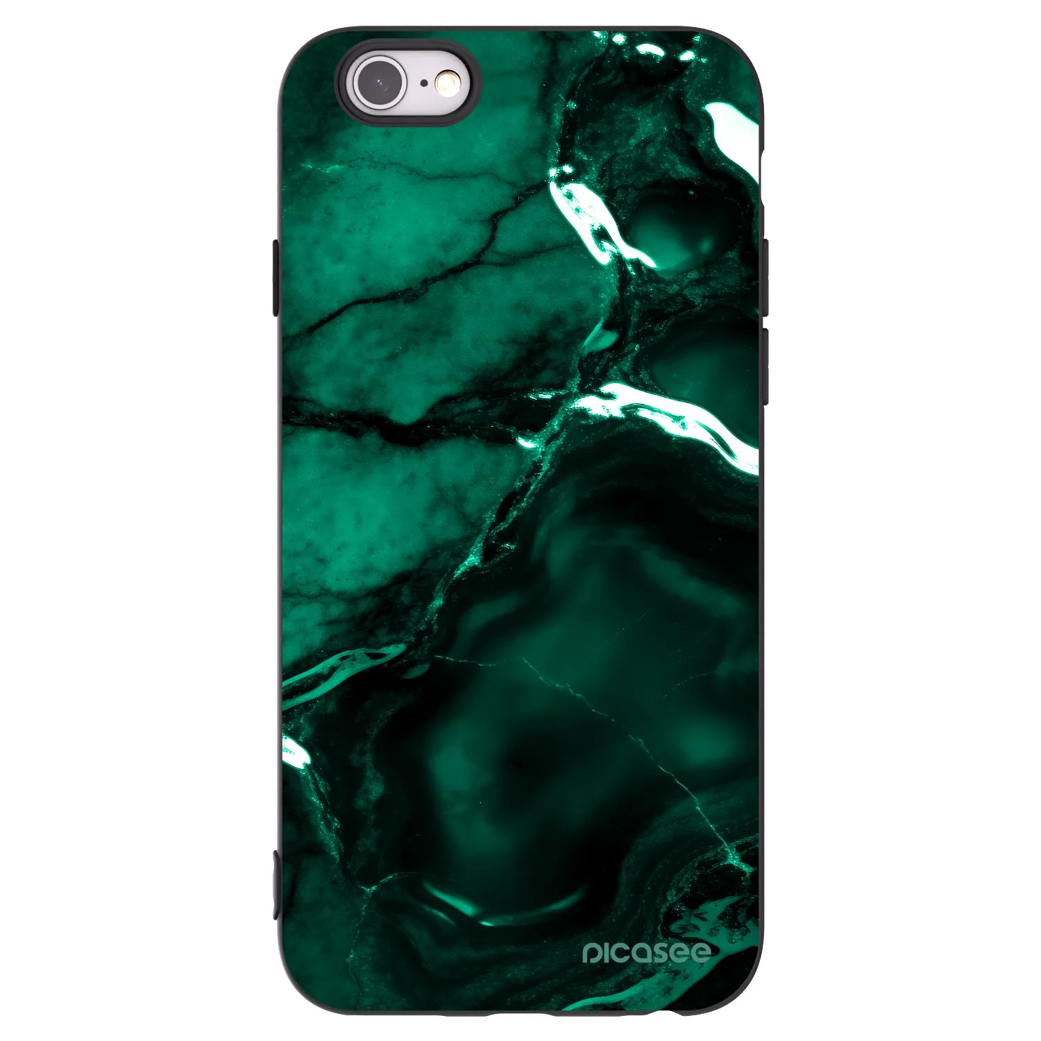 Picasee silikónový čierny obal pre Apple iPhone 6/6S - Dark emerald