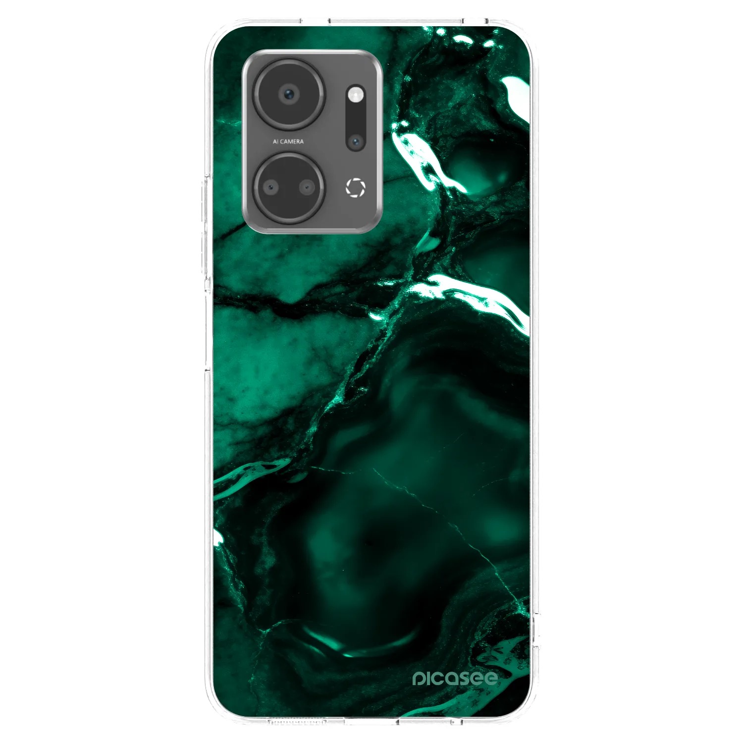 Picasee silikónový prehľadný obal pre Honor X7a - Dark emerald