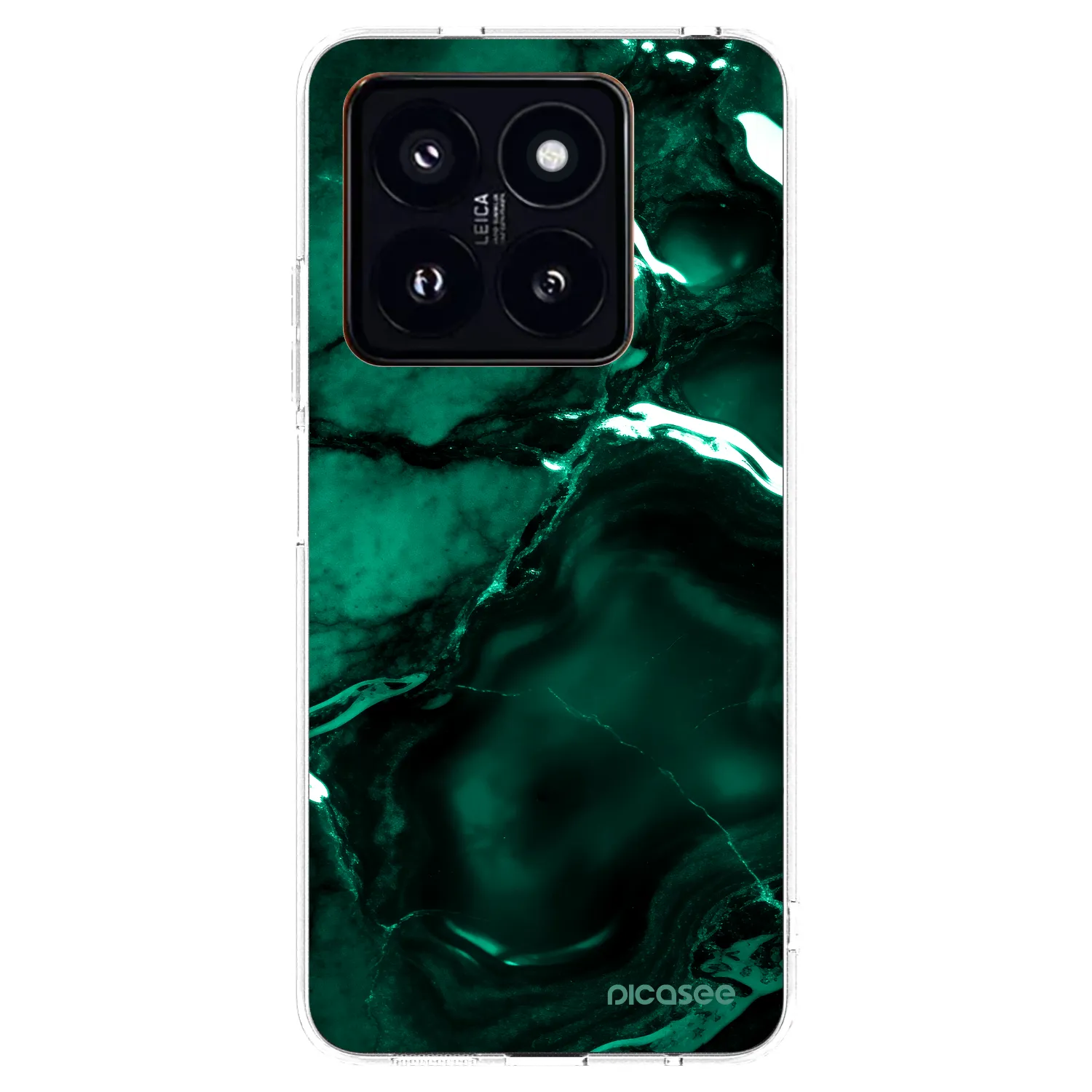 Picasee silikónový prehľadný obal pre Xiaomi 14 Pro - Dark emerald