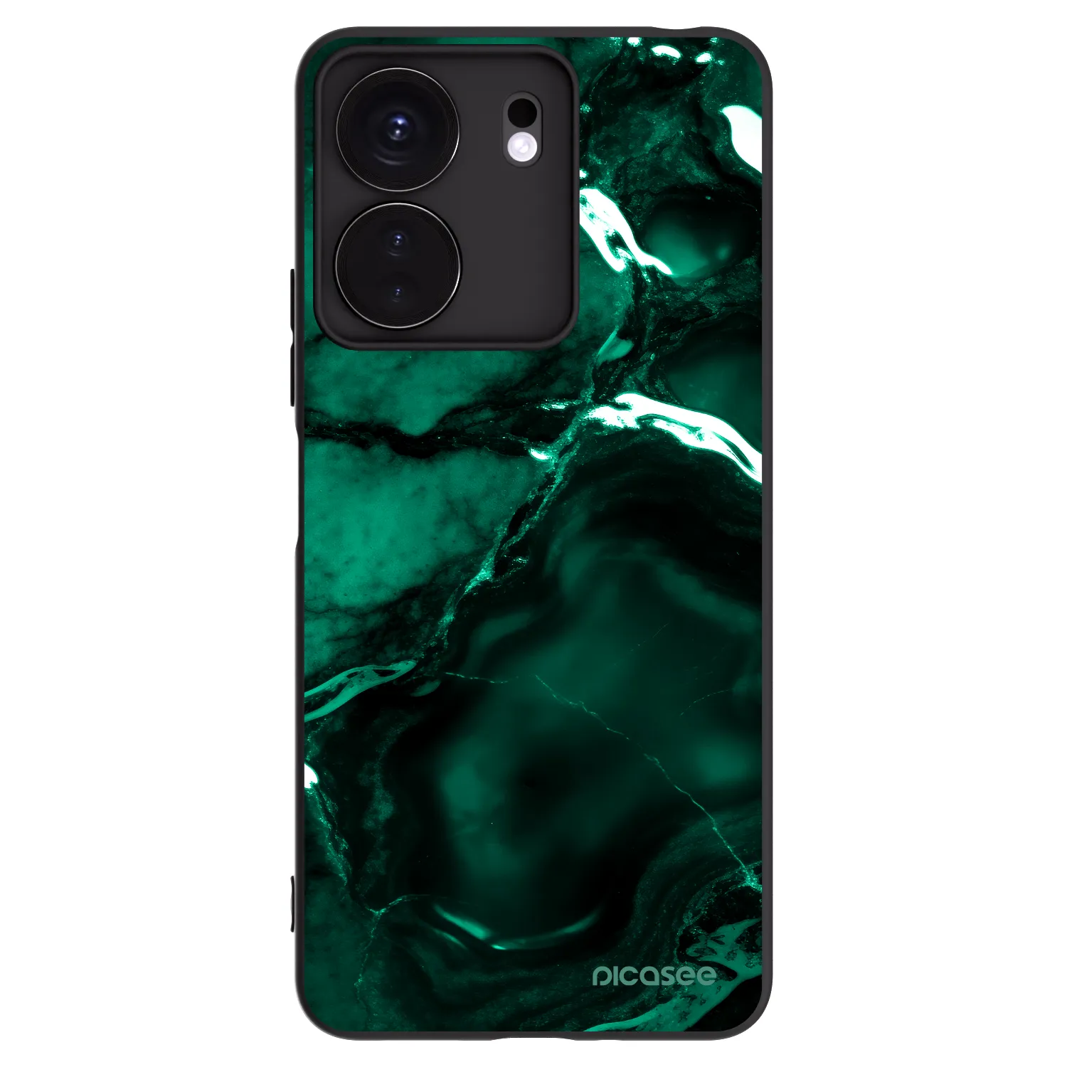 Picasee silikónový čierny obal pre Xiaomi Redmi 13C 4G - Dark emerald