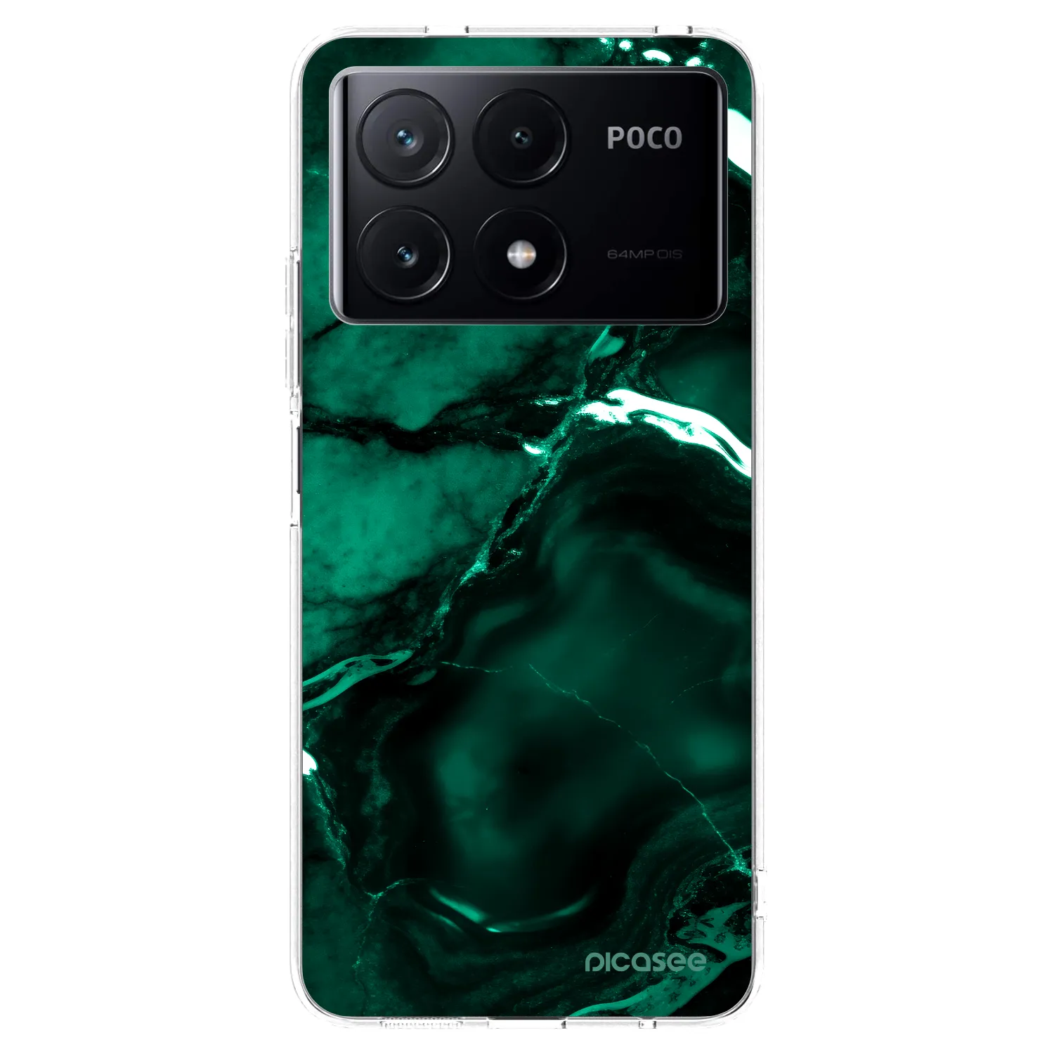 Picasee silikónový prehľadný obal pre Xiaomi Poco X6 Pro - Dark emerald