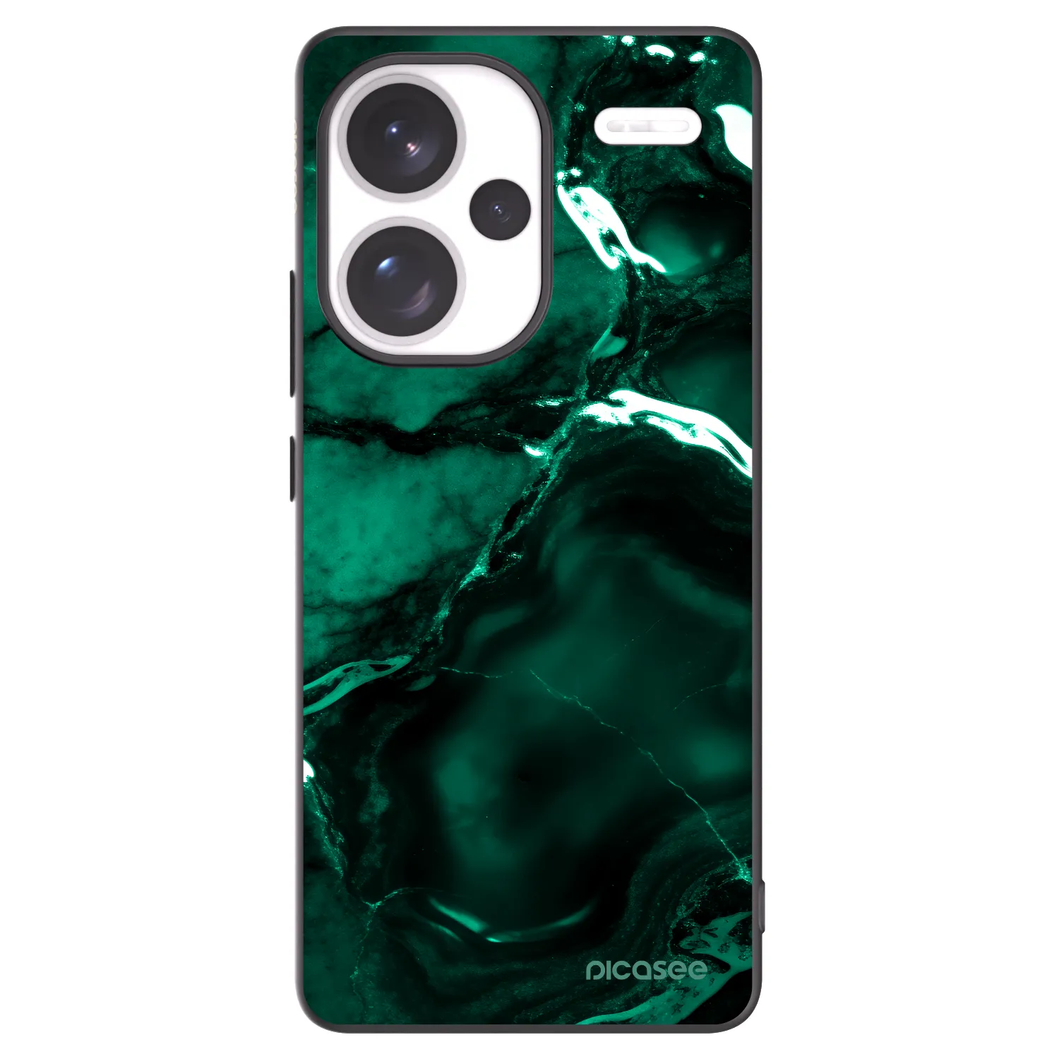 Picasee silikónový čierny obal pre Xiaomi Redmi Note 13 Pro+ 5G - Dark emerald