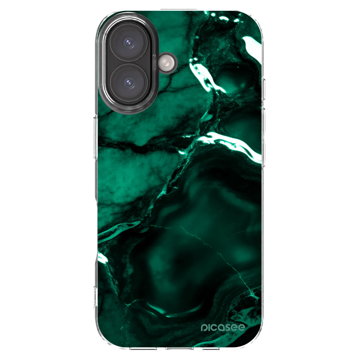 Picasee silikónový prehľadný obal pre Apple iPhone 16 - Dark emerald