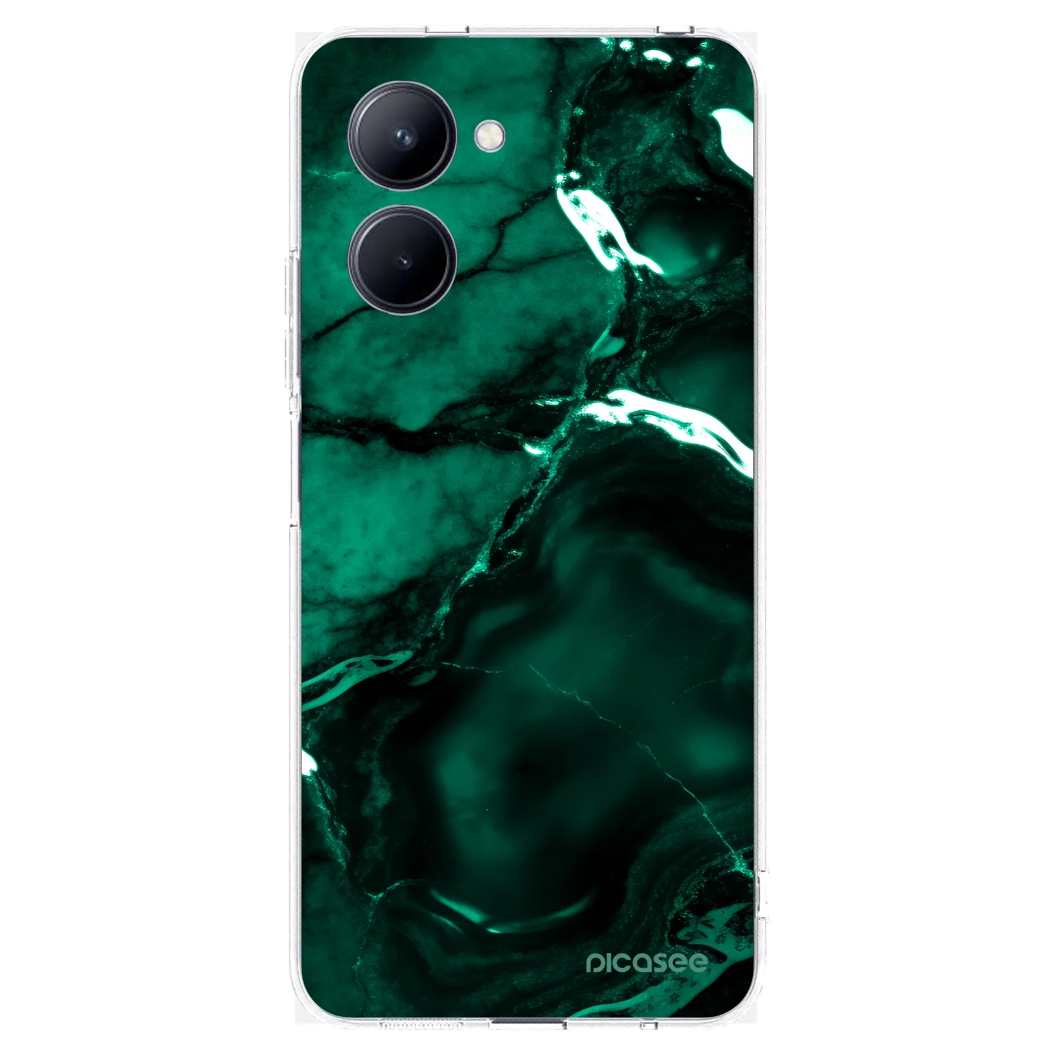 Picasee silikónový prehľadný obal pre Realme C33 (2023) - Dark emerald