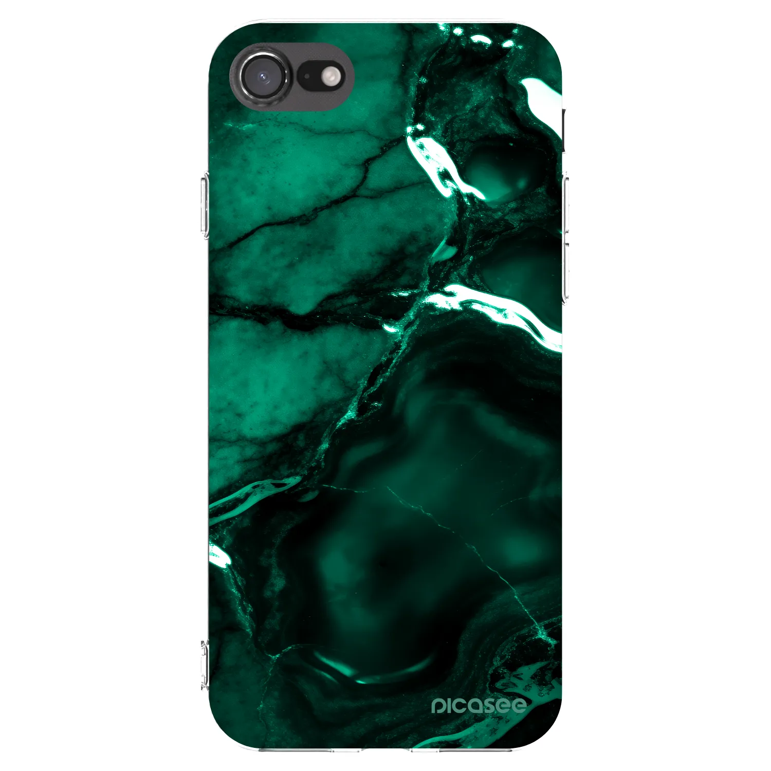 Picasee silikónový prehľadný obal pre Apple iPhone 7 - Dark emerald