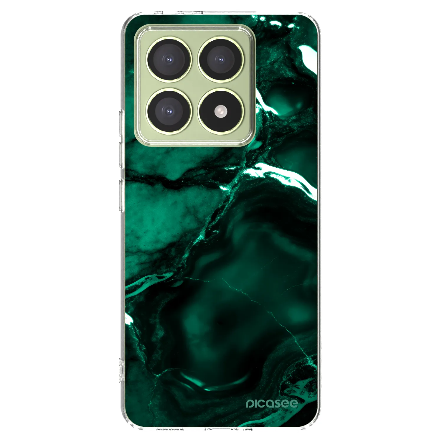 Picasee silikónový prehľadný obal pre Xiaomi 14T - Dark emerald
