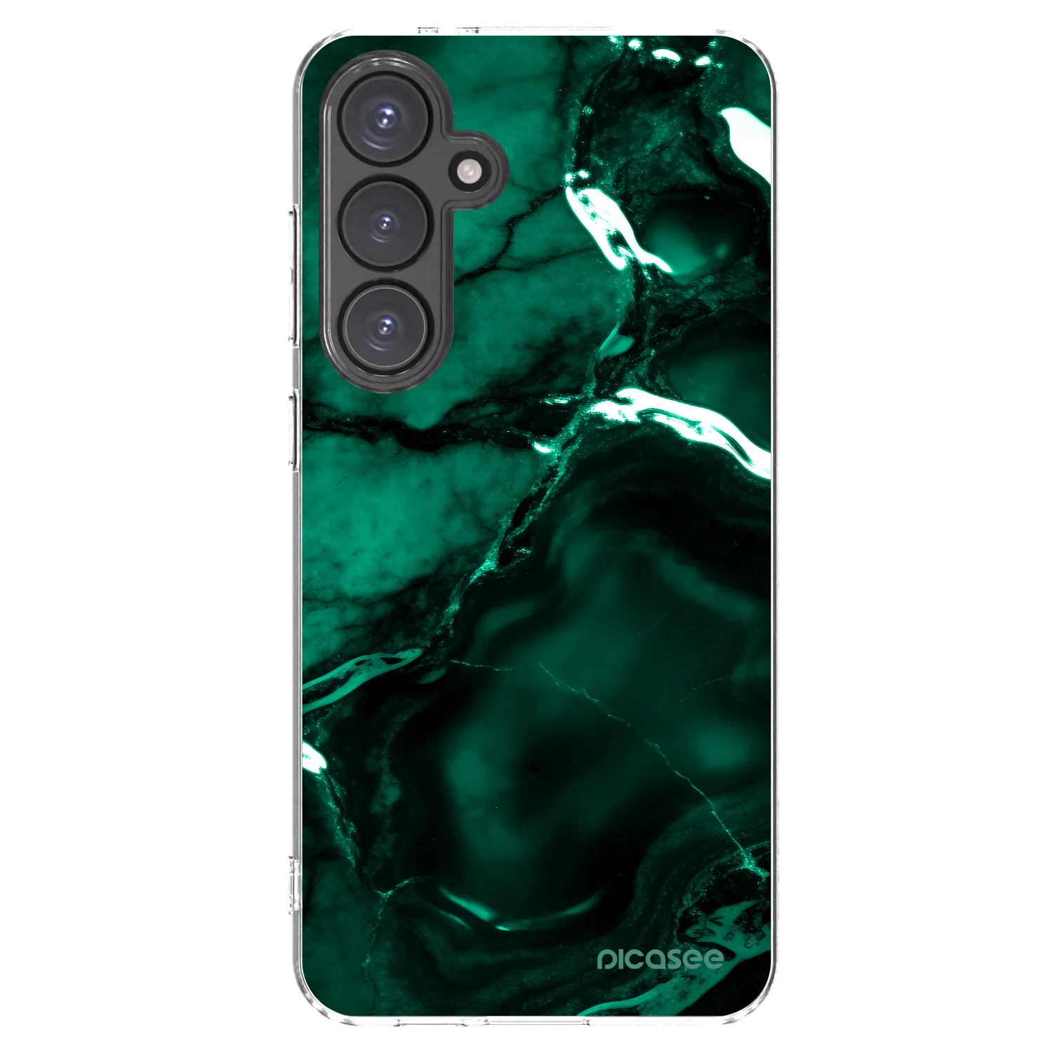 Picasee silikónový prehľadný obal pre Samsung Galaxy S24 FE S721B - Dark emerald