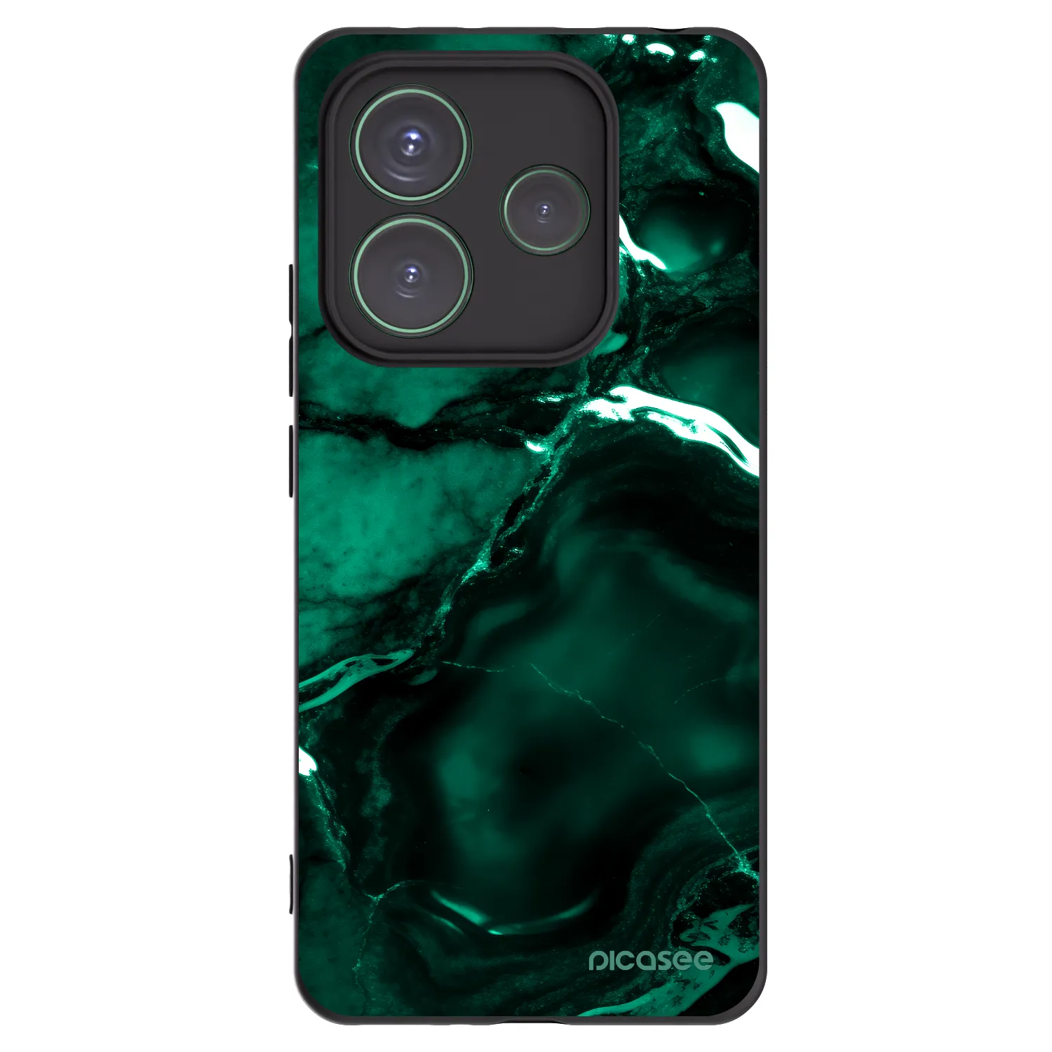 Picasee silikónový čierny obal pre Xiaomi Redmi Note 14 5G - Dark emerald