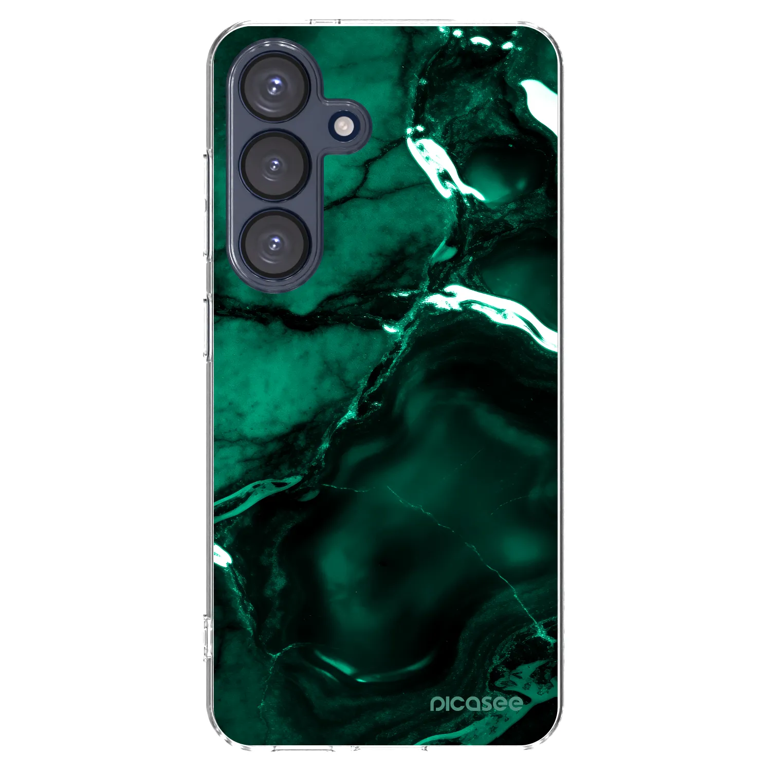 Picasee silikónový prehľadný obal pre Samsung Galaxy S25 5G - Dark emerald
