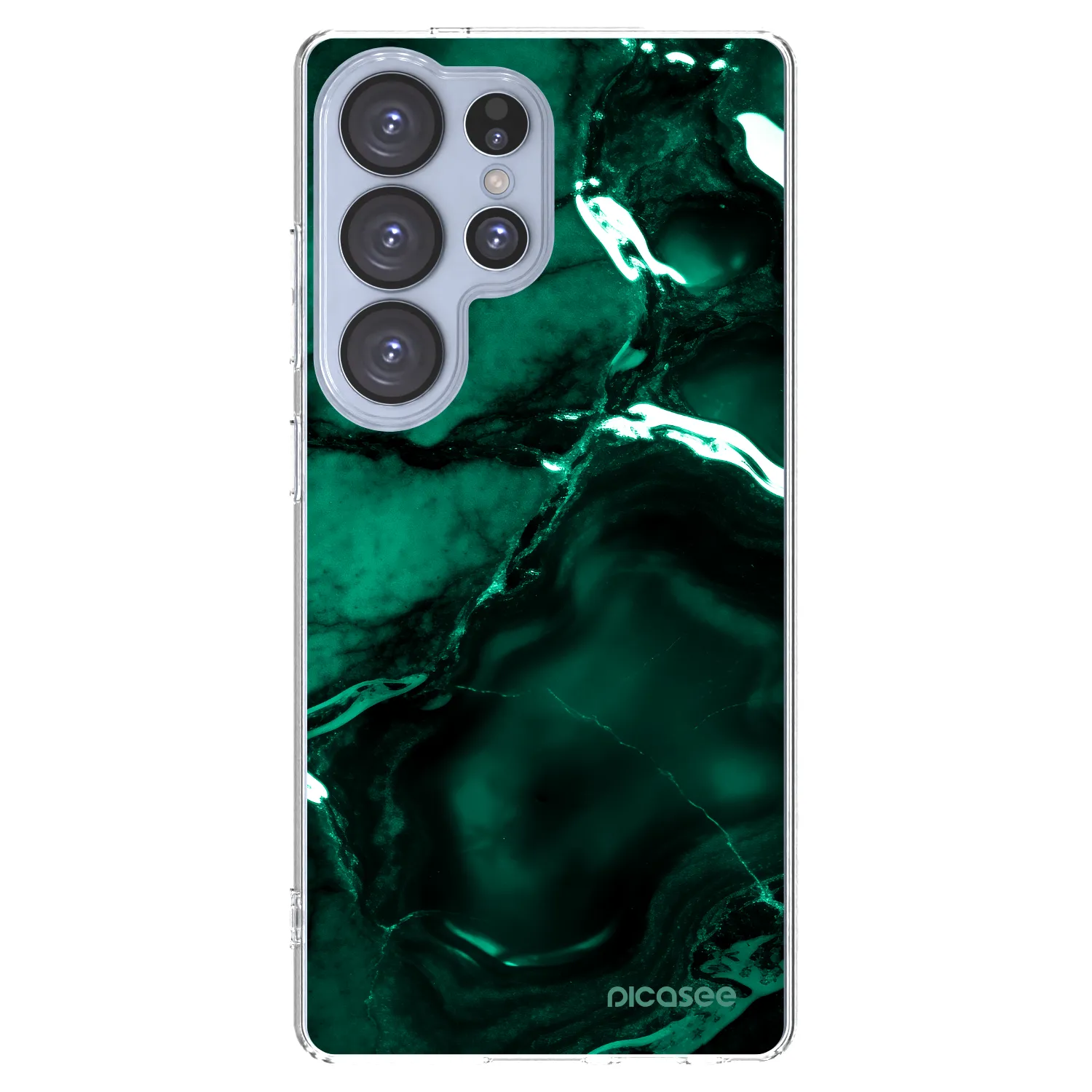 Picasee silikónový prehľadný obal pre Samsung Galaxy S25 Ultra 5G - Dark emerald