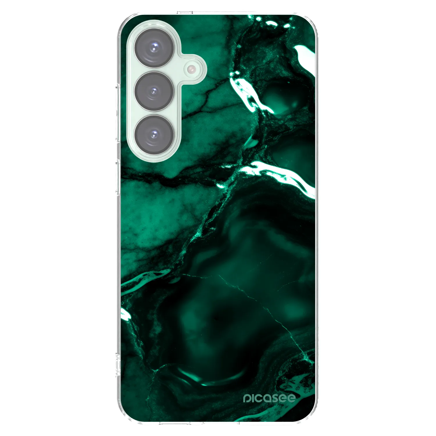 Picasee silikónový prehľadný obal pre Samsung Galaxy S25+ 5G - Dark emerald