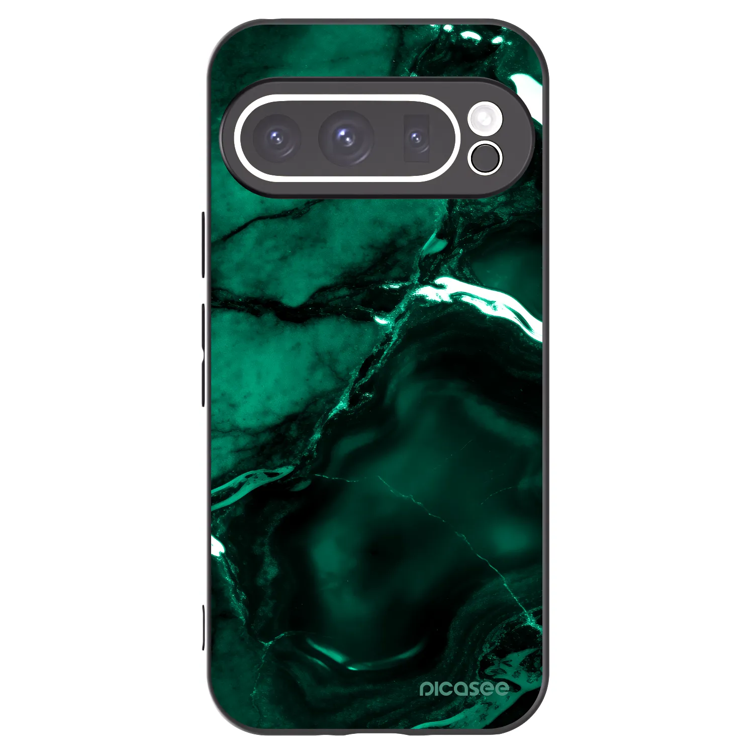 Picasee silikónový čierny obal pre Google Pixel 9 Pro - Dark emerald