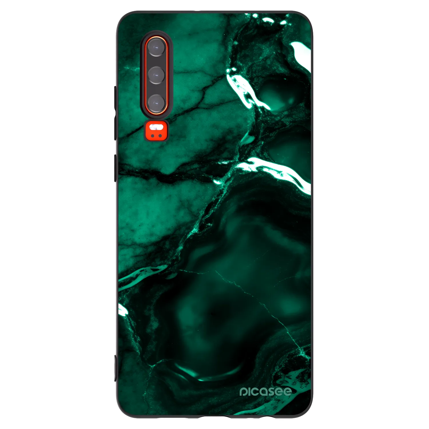 Picasee silikónový čierny obal pre Huawei P30 - Dark emerald