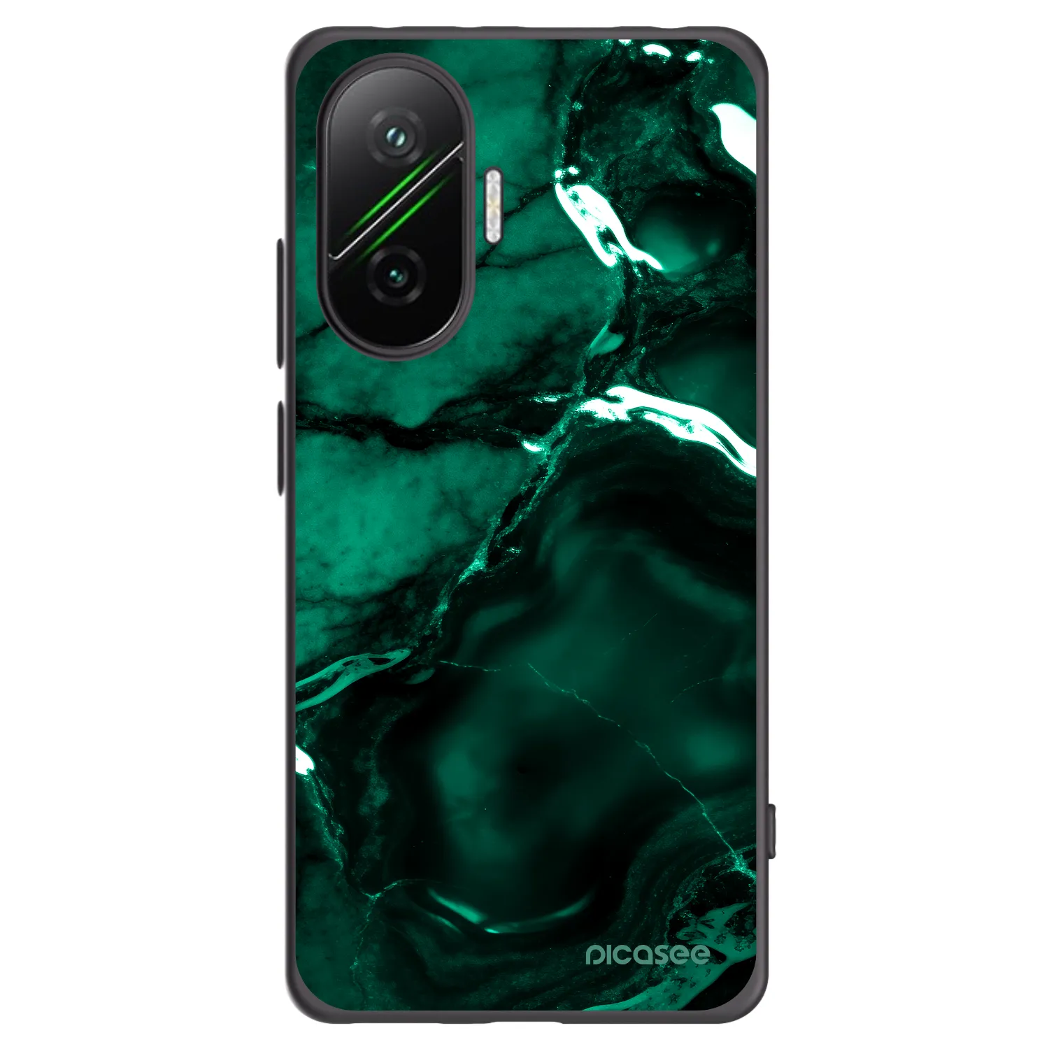 Picasee silikónový čierny obal pre Xiaomi Poco F7 5G - Dark emerald